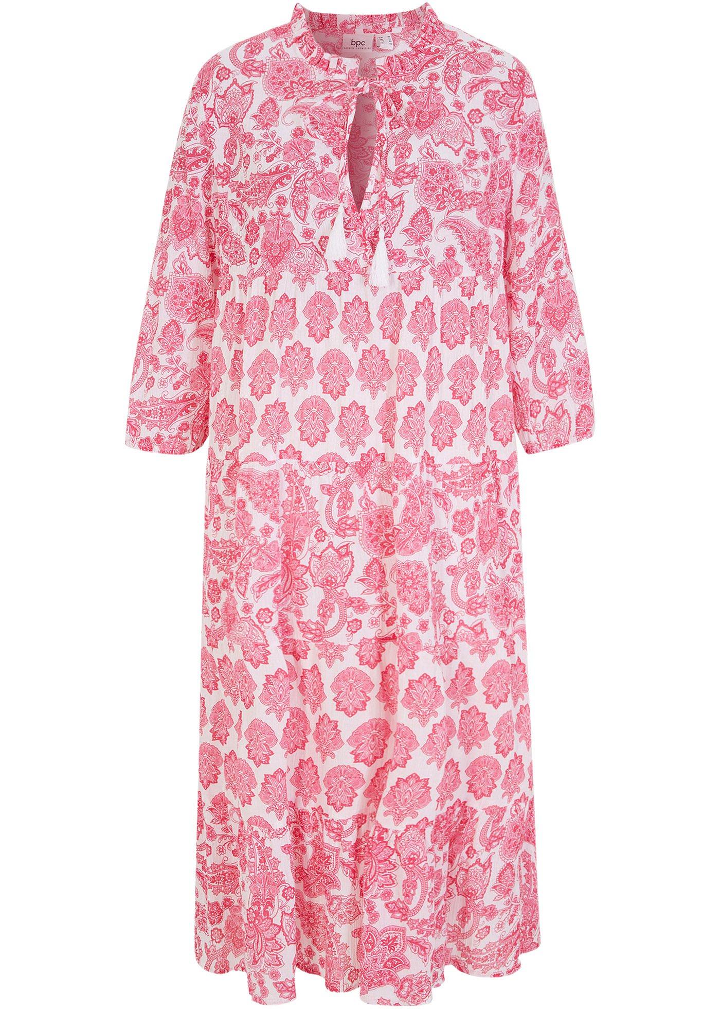 Robe longue froissée en coton avec poches