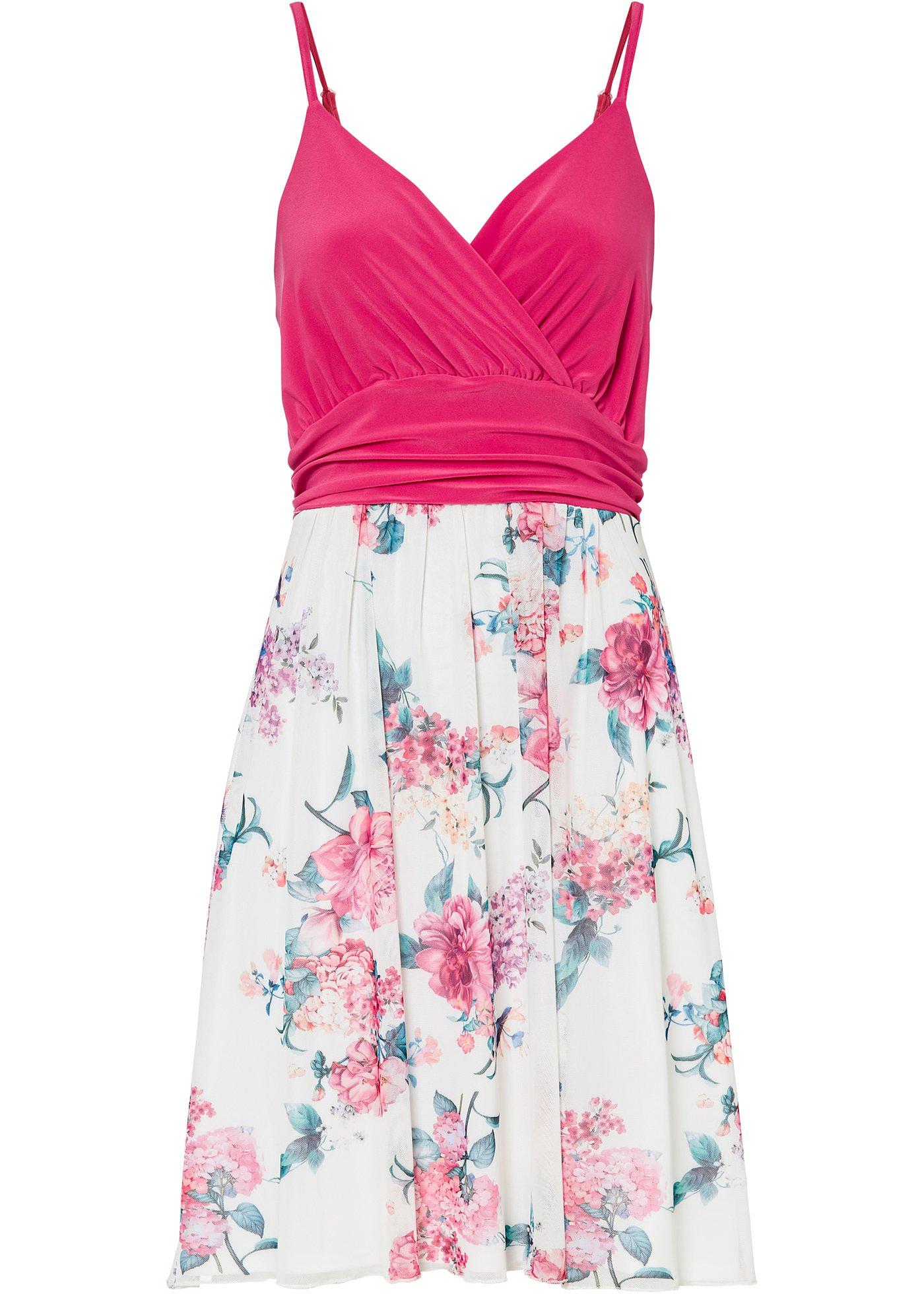 Robe avec jupe en mesh imprimé