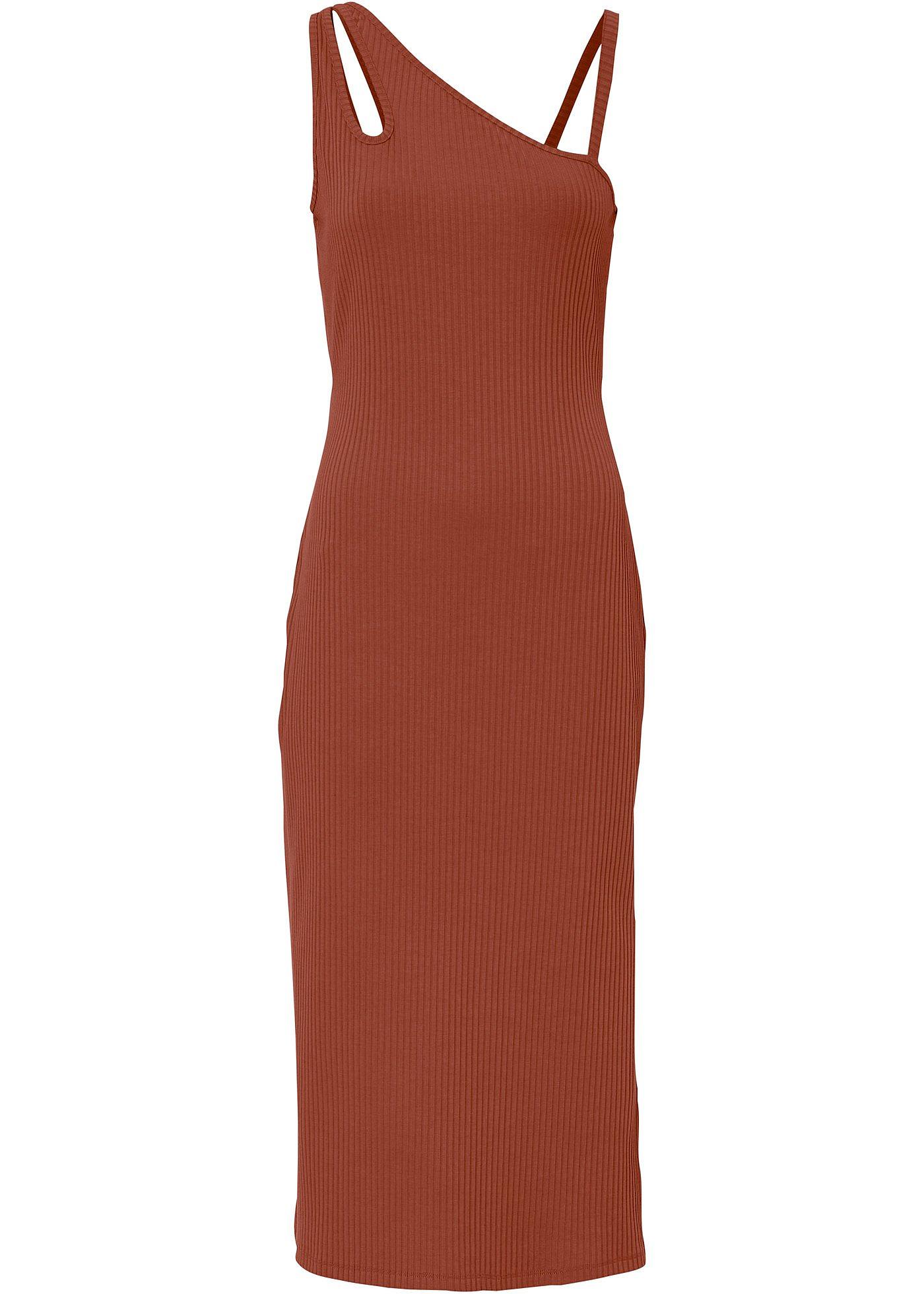 Robe côtelée avec découpe