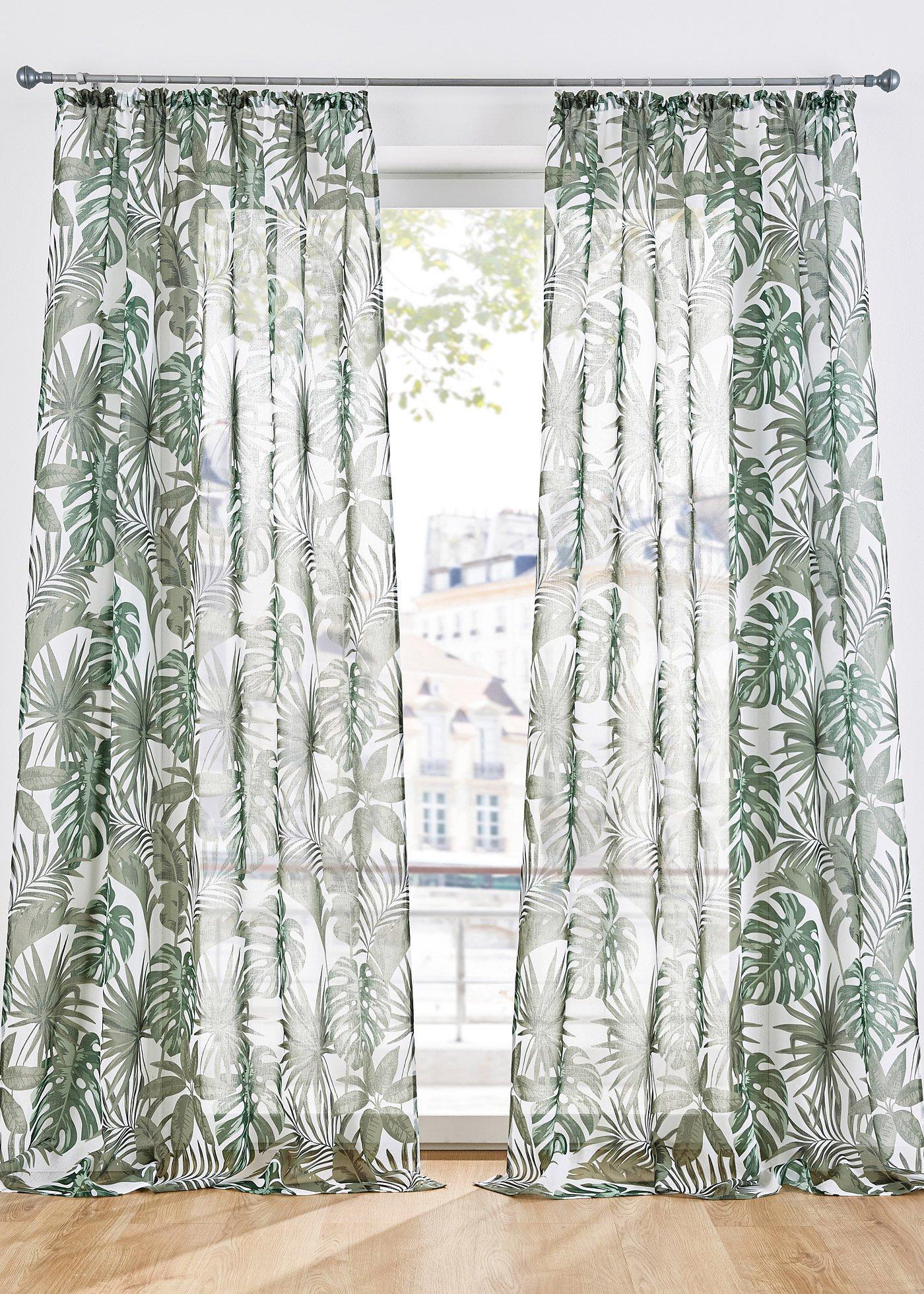 Voilage à imprimé jungle (1 pce.)