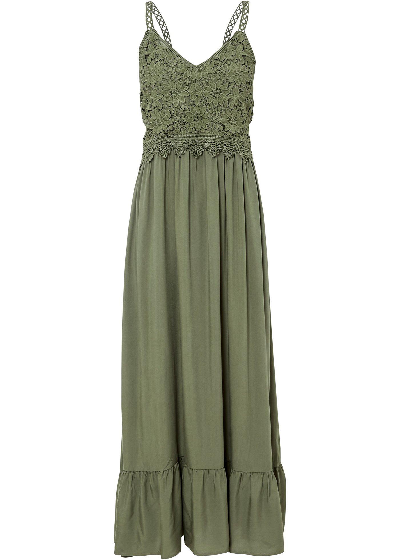 Robe longue à dentelle