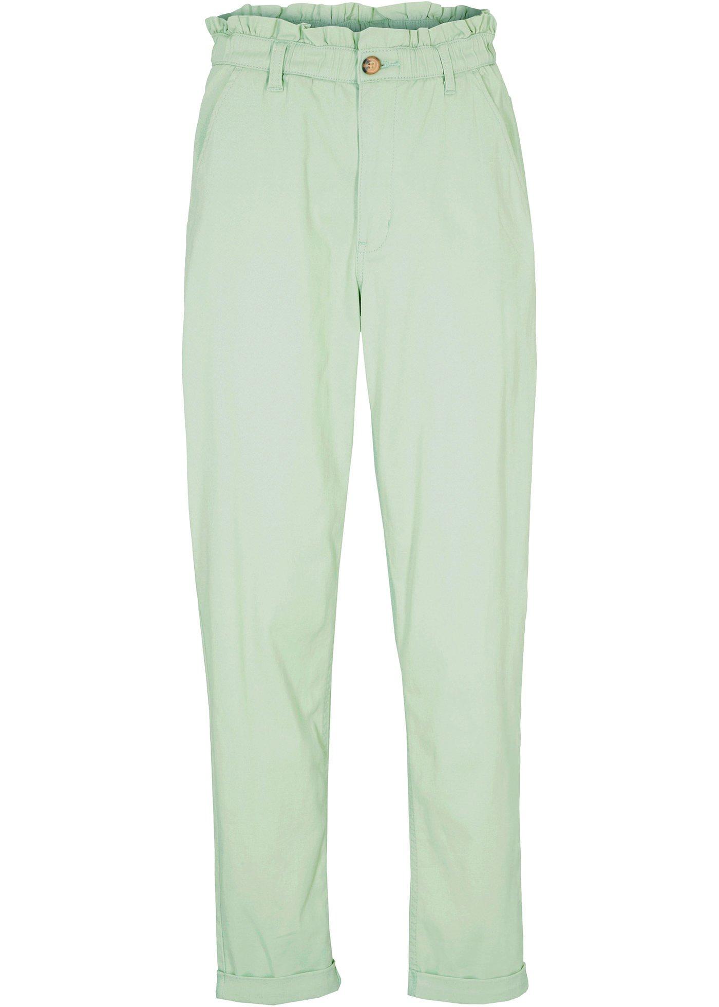 Pantalon confortable en twill avec taille paperpag, longueur cheville