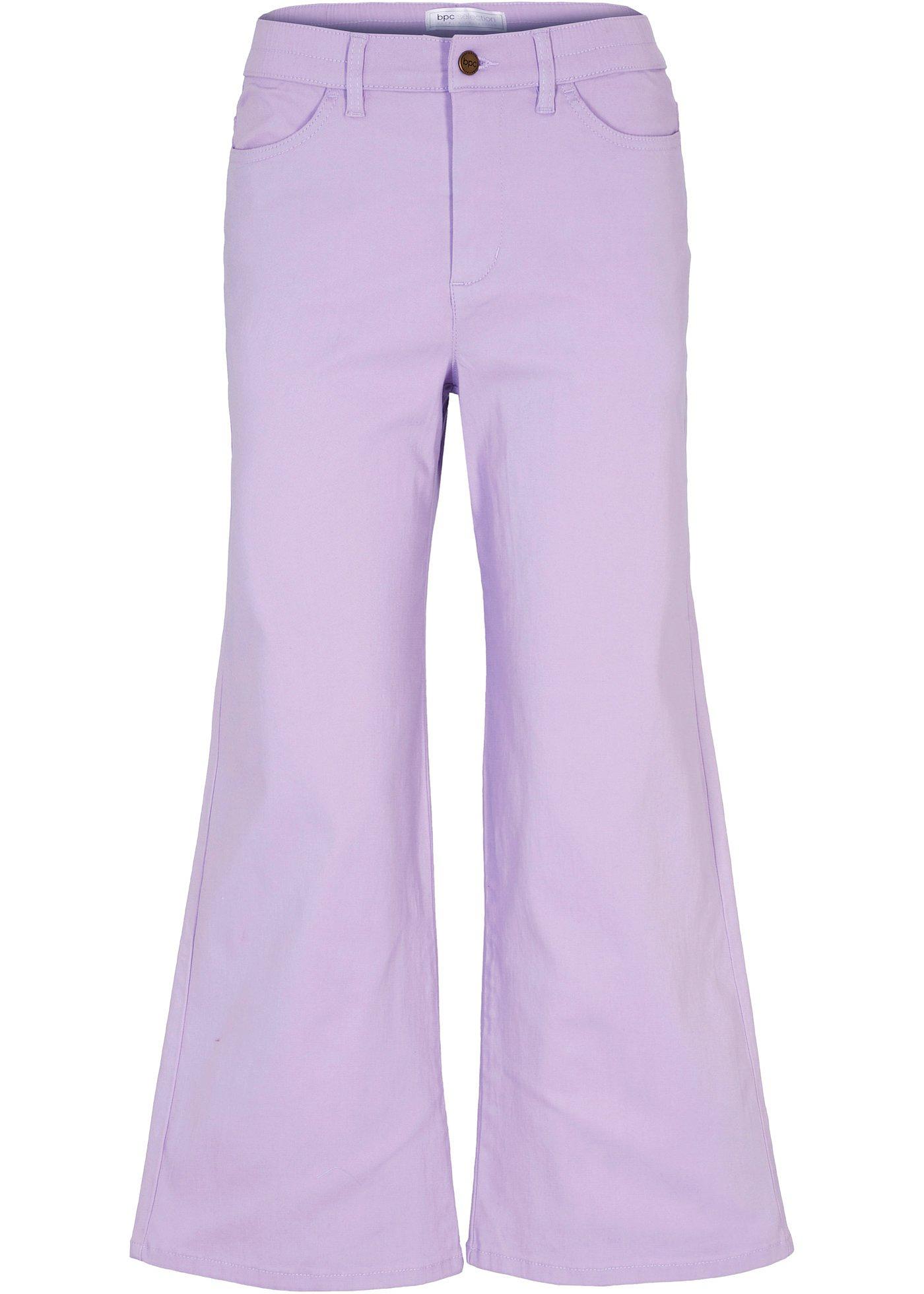 Jupe-culotte en twill, jambes larges 7/8 avec taille confortable
