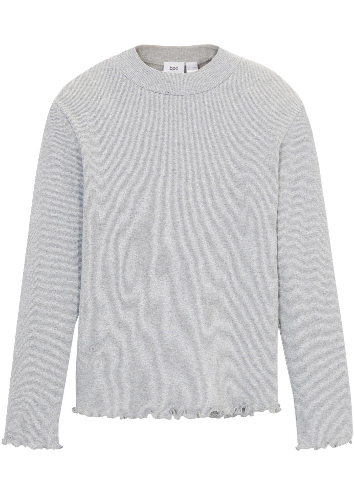 T-shirt manches longues côtelé fille en coton