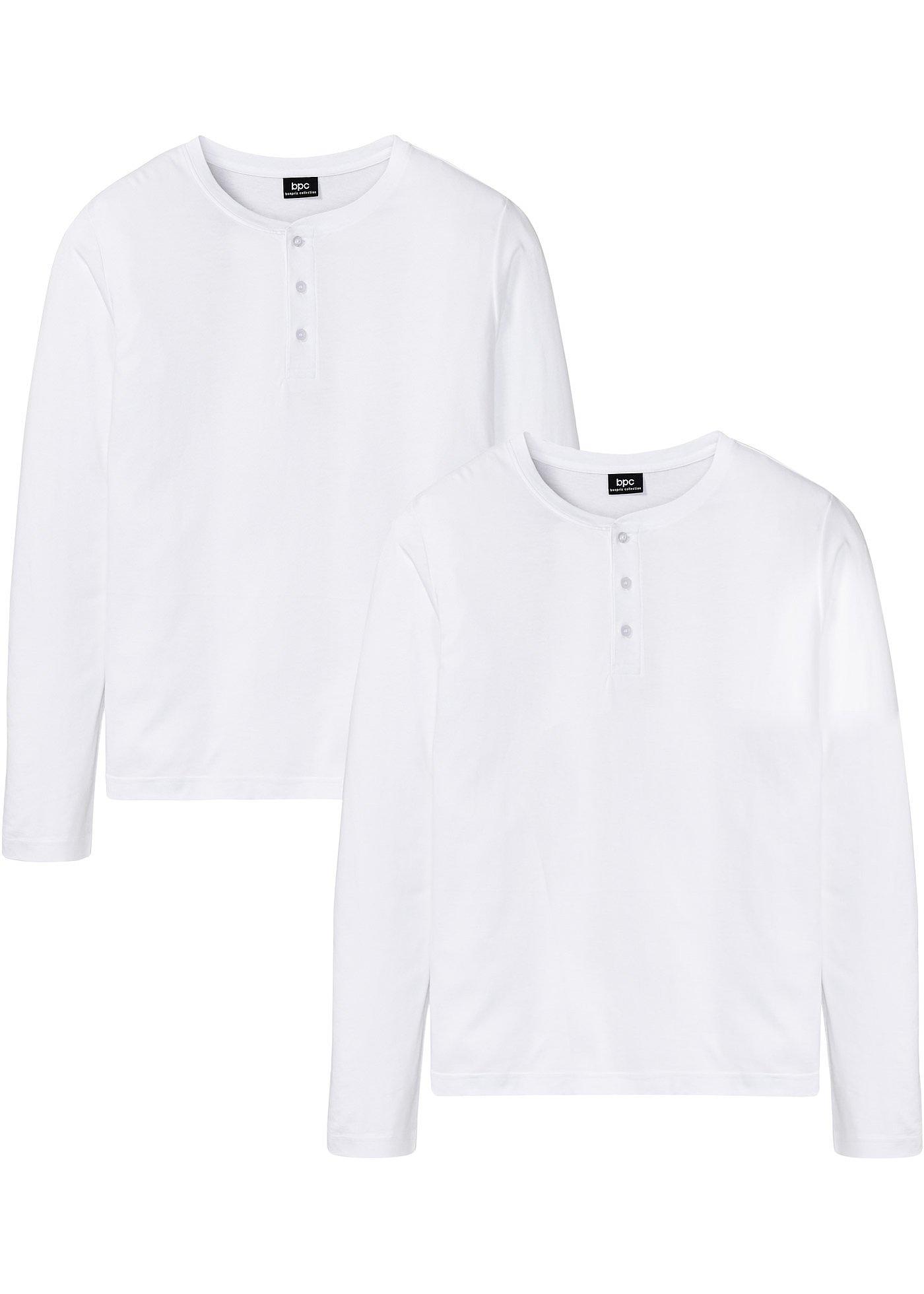 Lot de 2 T-shirts col Henley manches longues