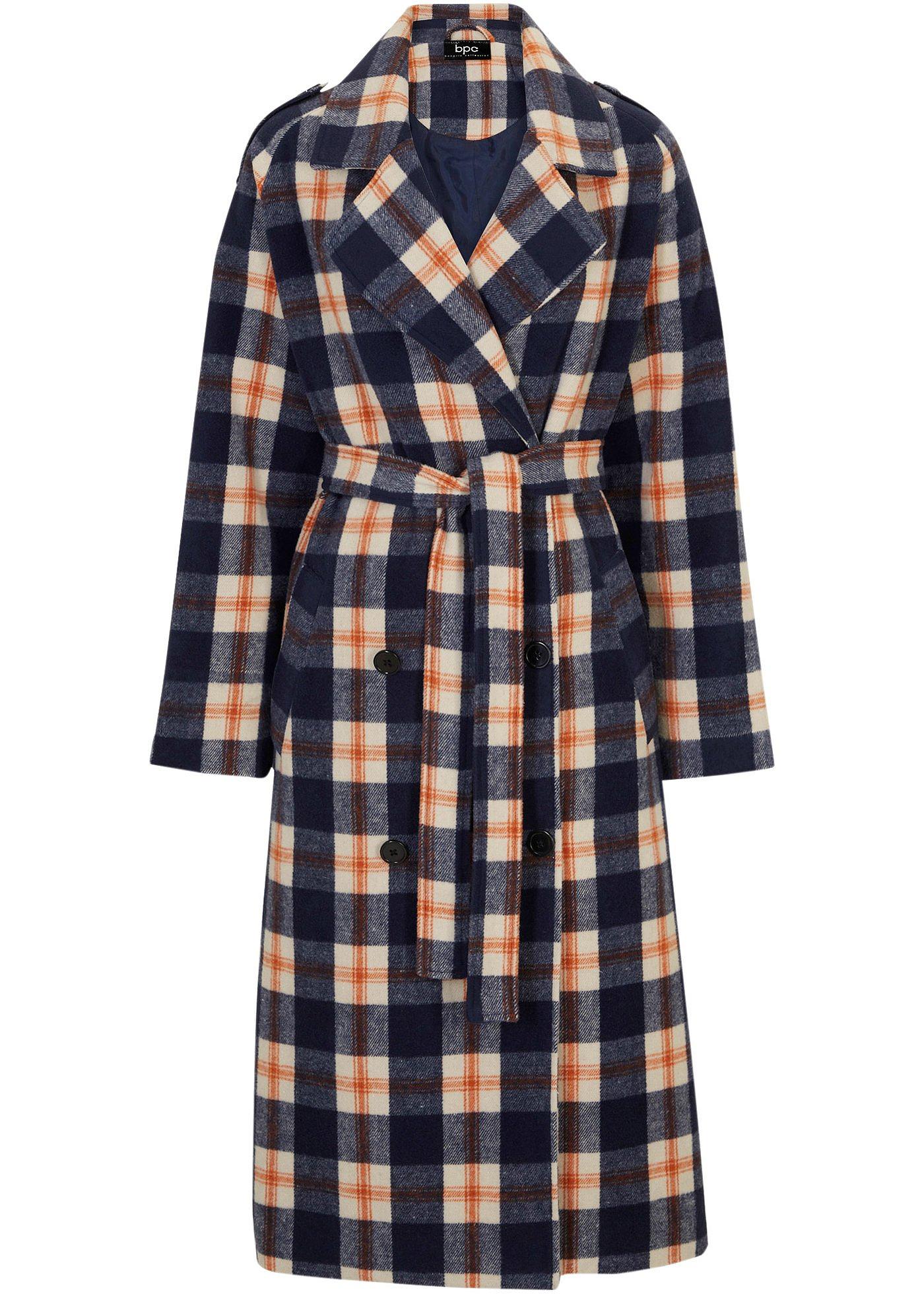 Manteau en imitation laine à carreaux