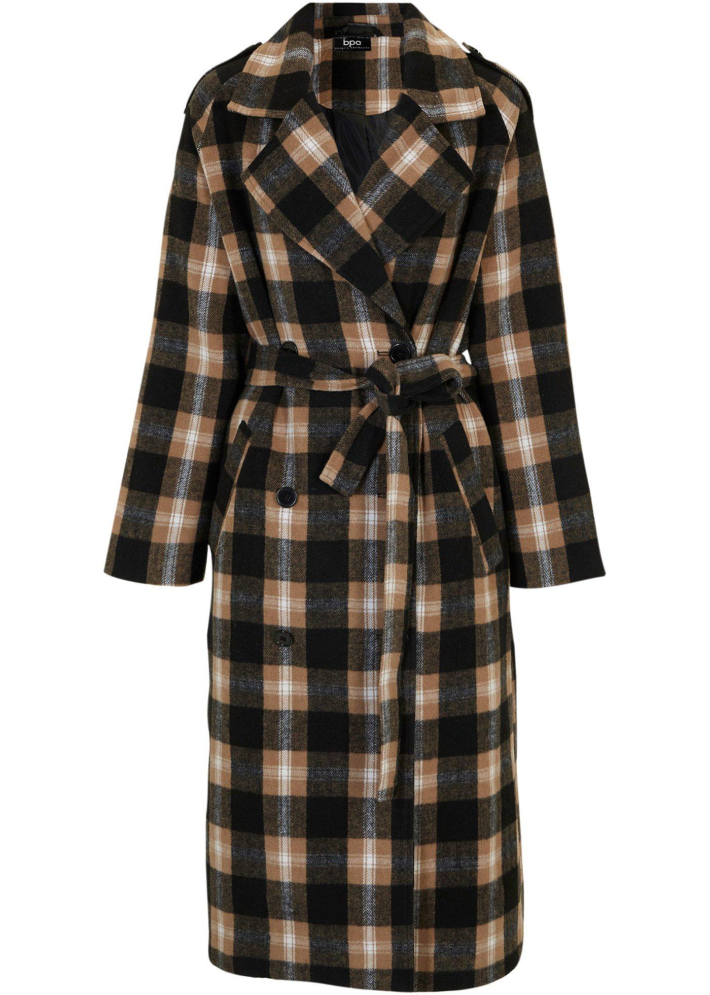 Manteau en imitation laine à carreaux