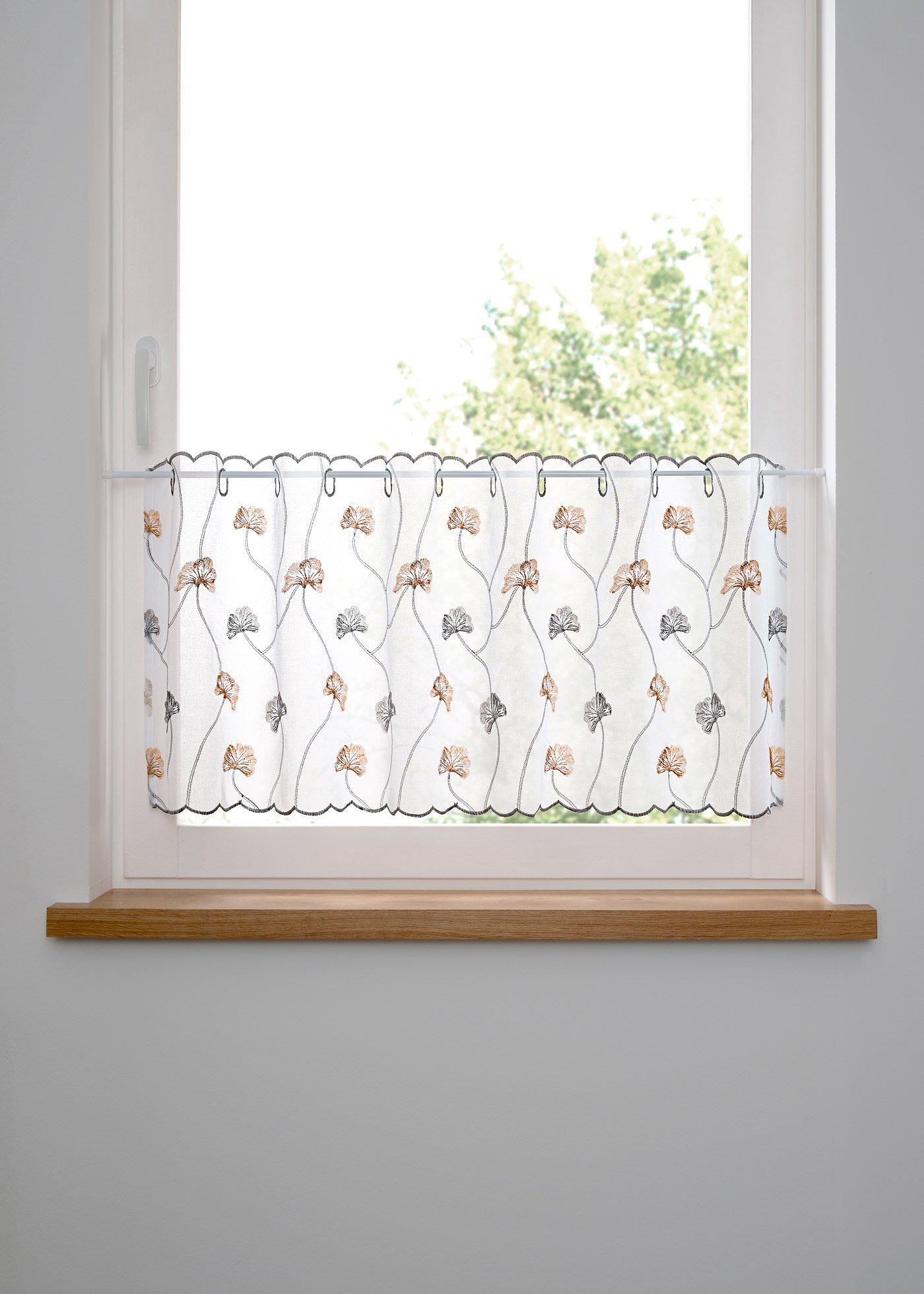 Brise-bise à broderie florale