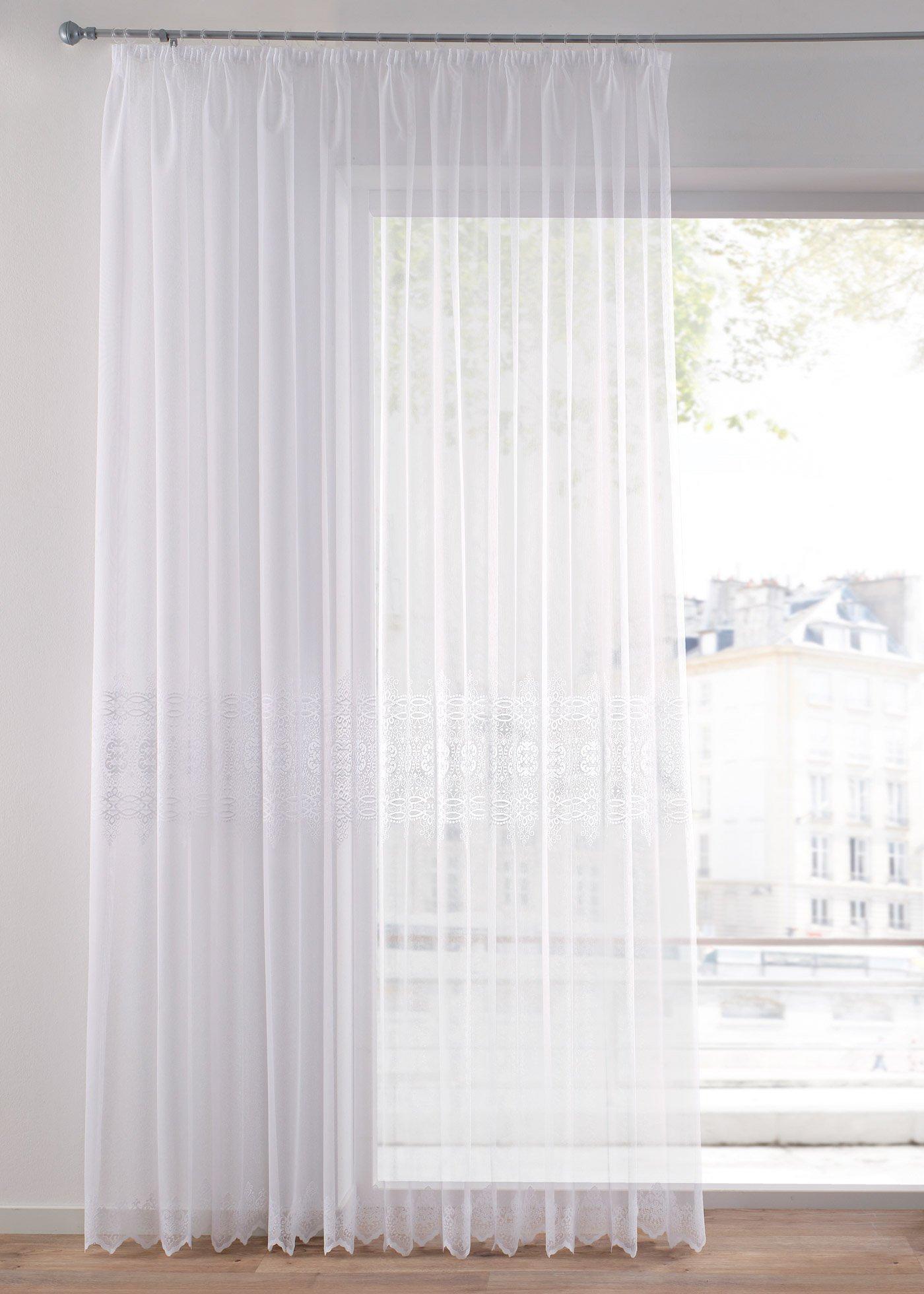 Voilage store avec broderie (1 pce.)