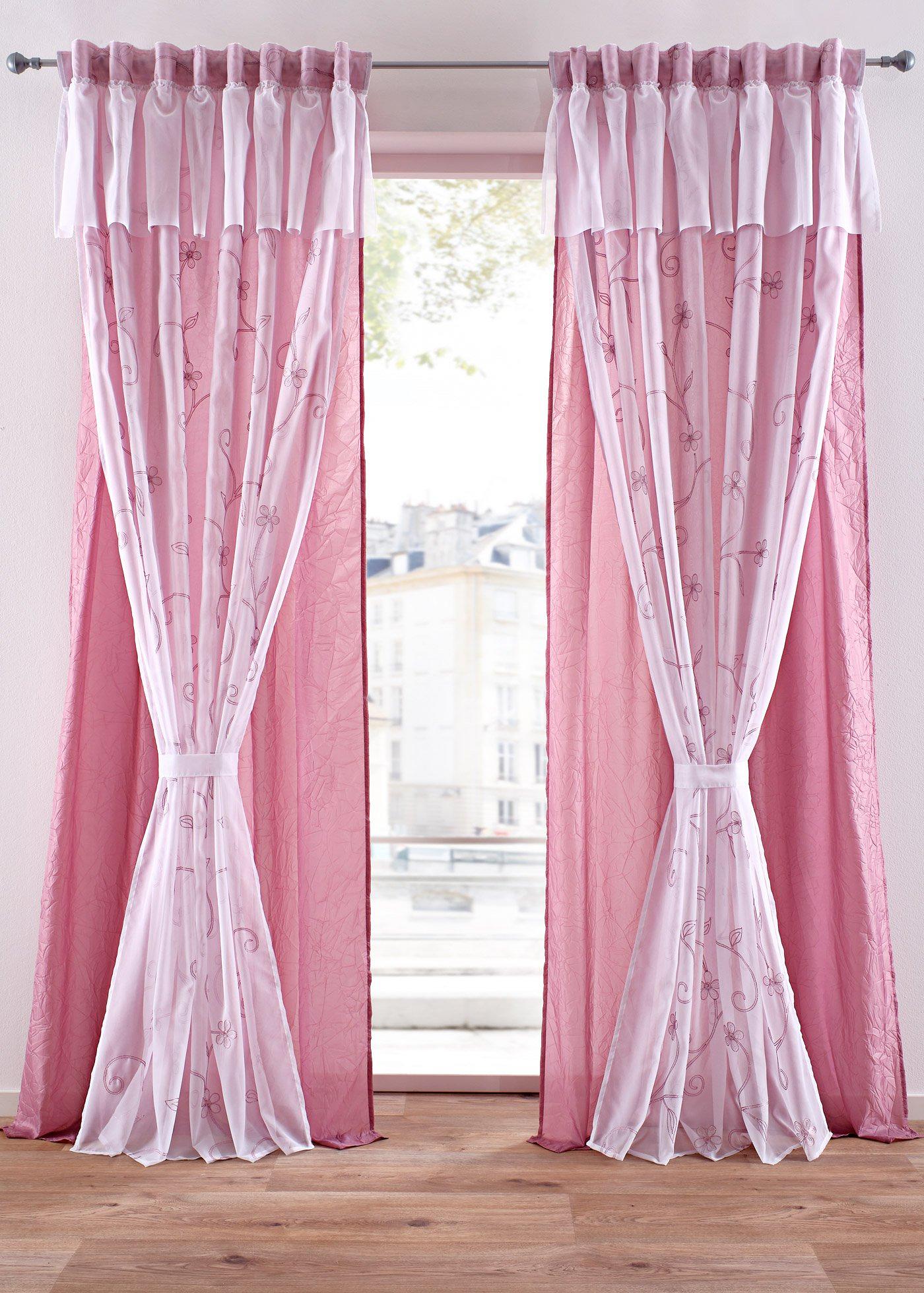 Panneau double épaisseur brodé avec embrasse incl. (1 pce.)