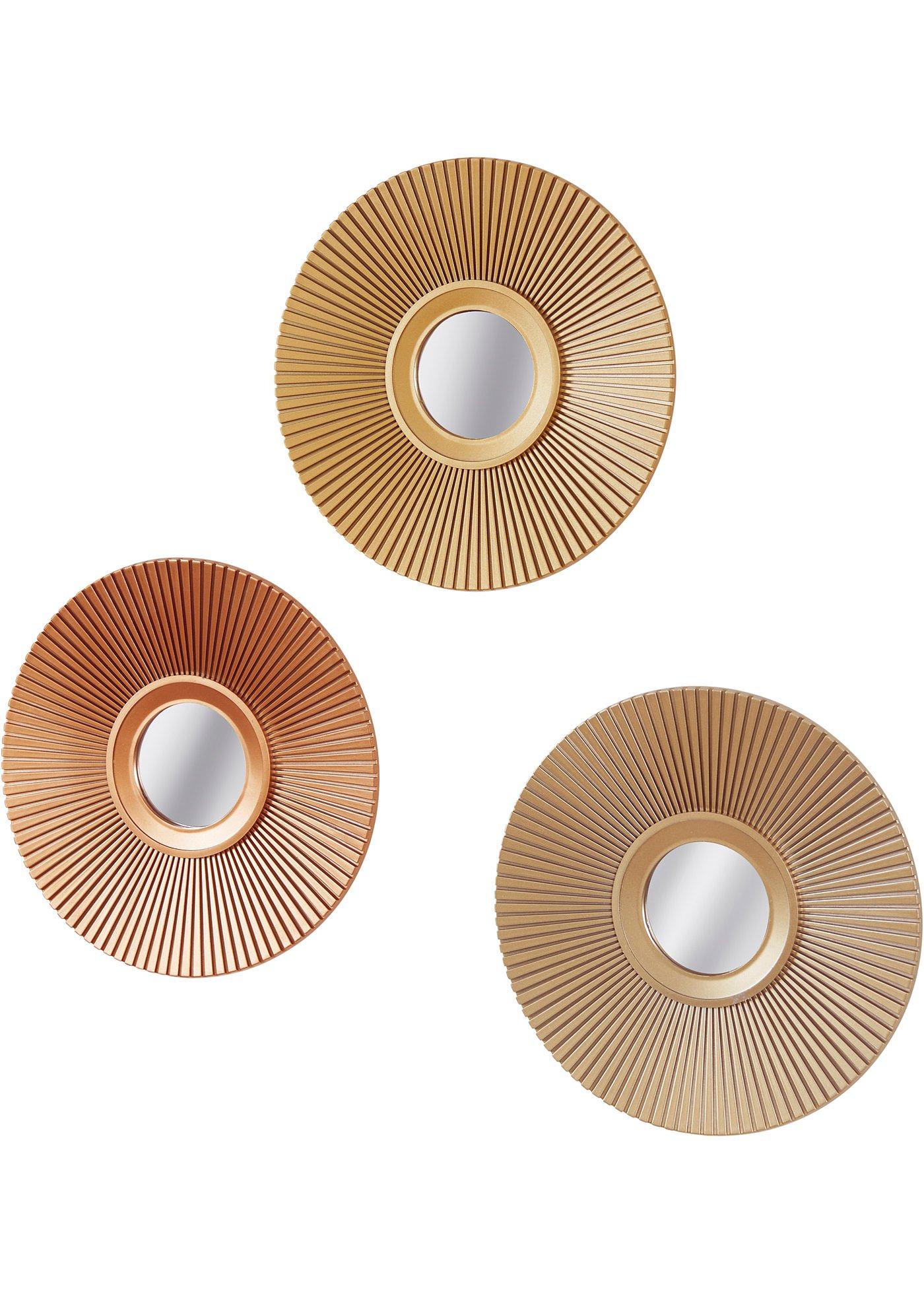 Lot de 3 décorations murales avec miroirs