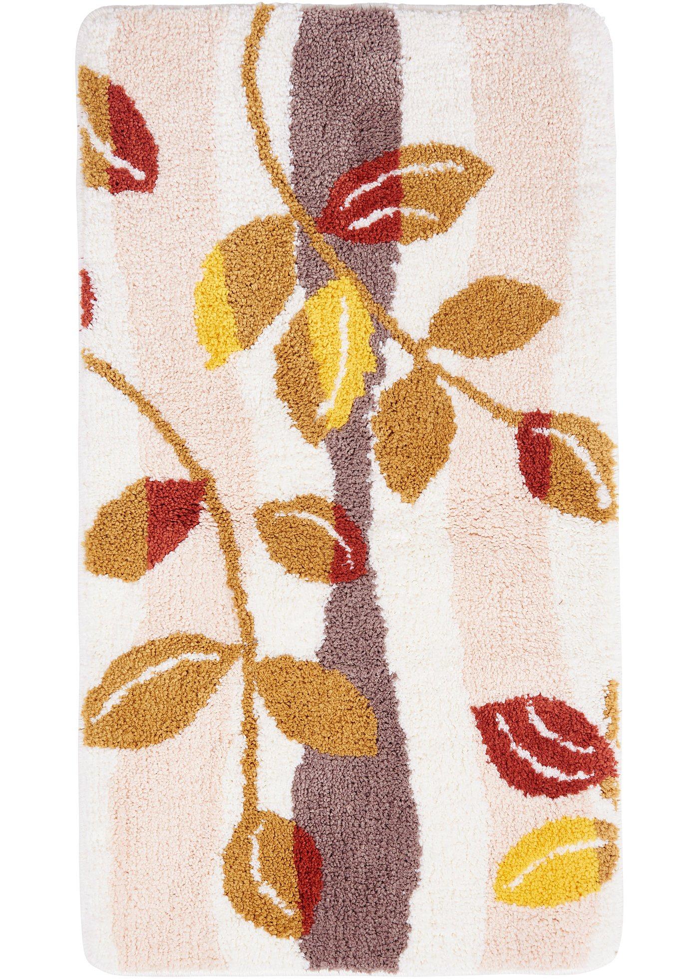 Tapis de salle de bain tufté en tons chauds