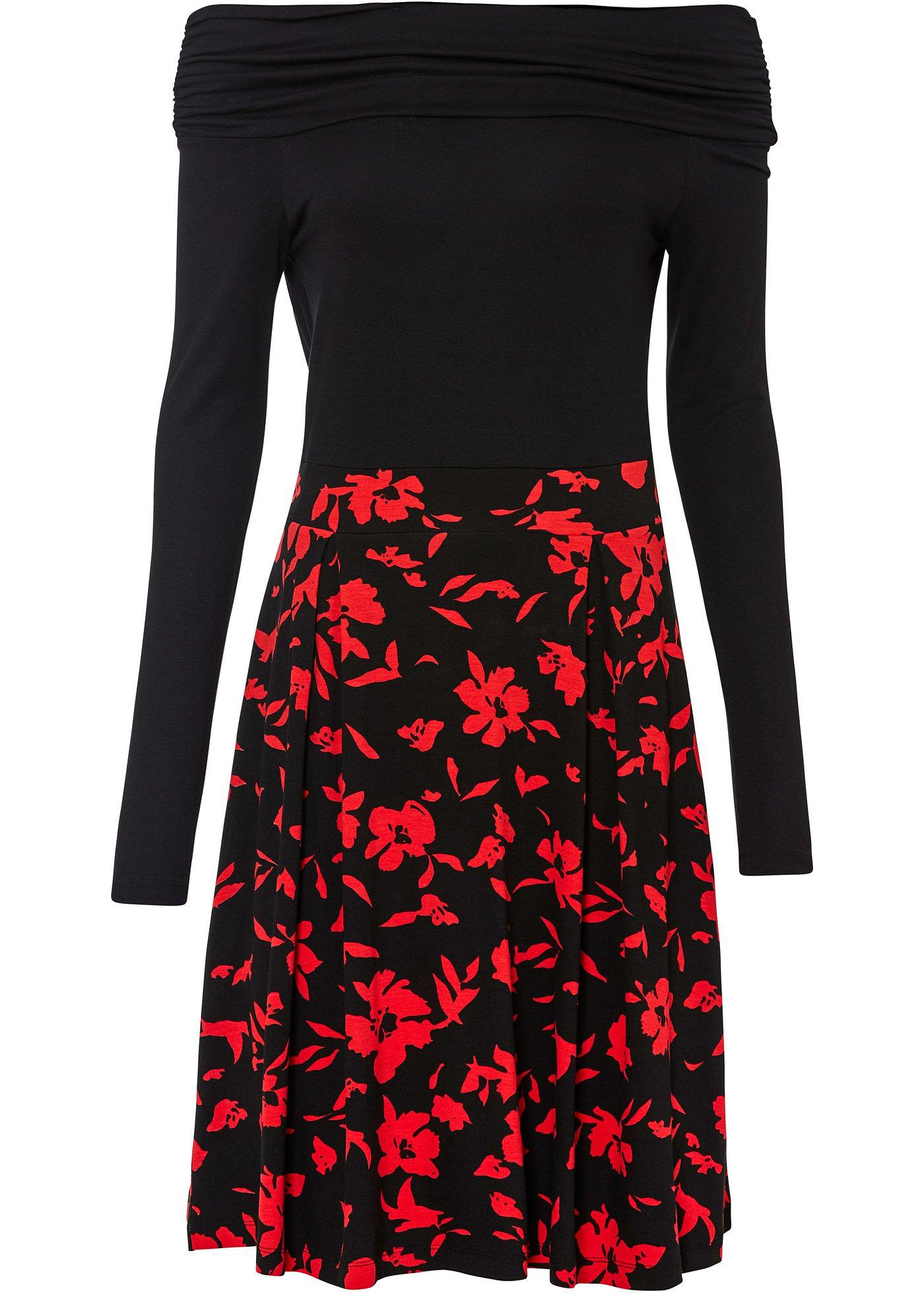 Robe Carmen avec jupe imprimée