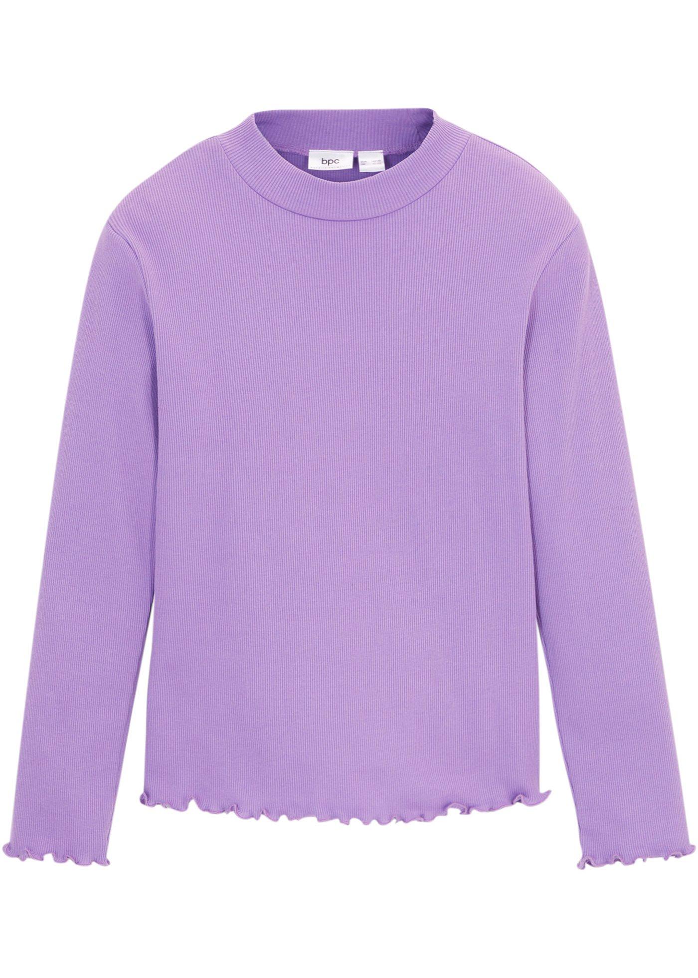 T-shirt manches longues côtelé fille en coton