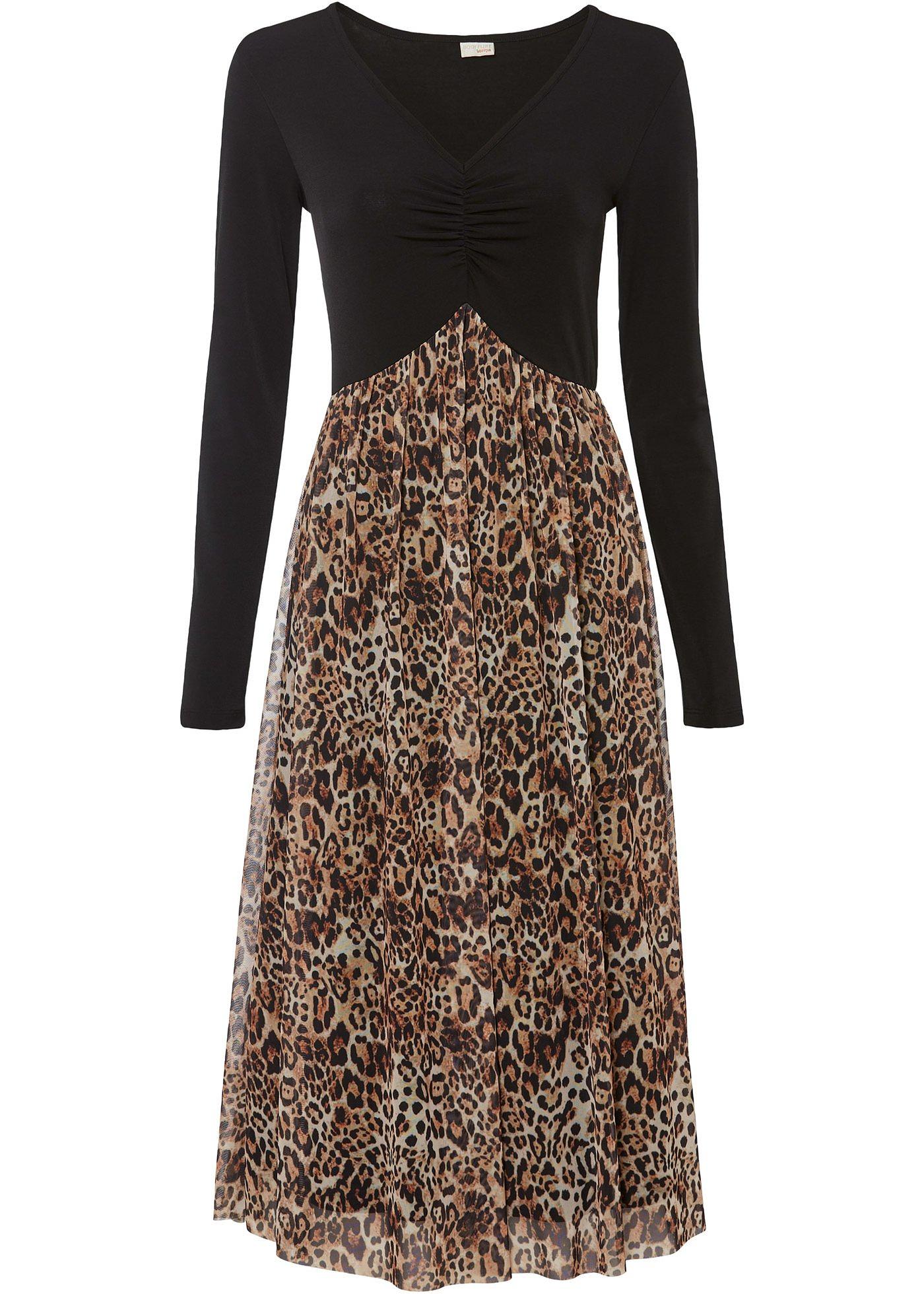 Robe midi avec jupe en mesh