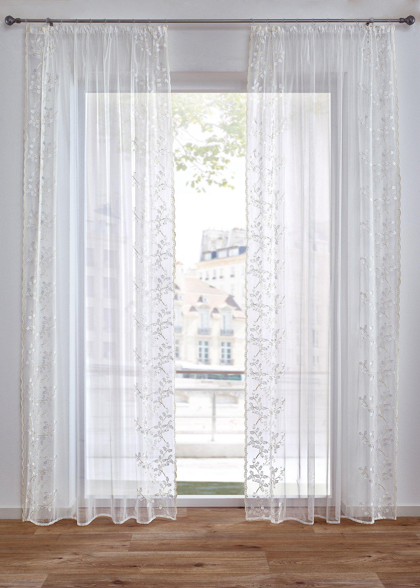 Voilage avec broderie (1 pce.)