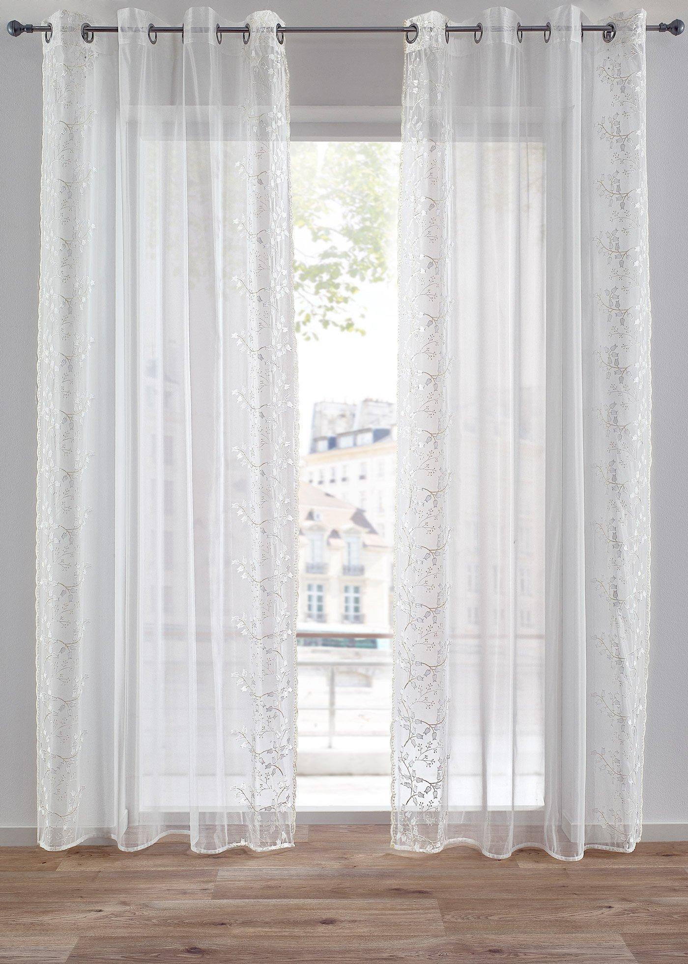 Voilage avec broderie (1 pce.)