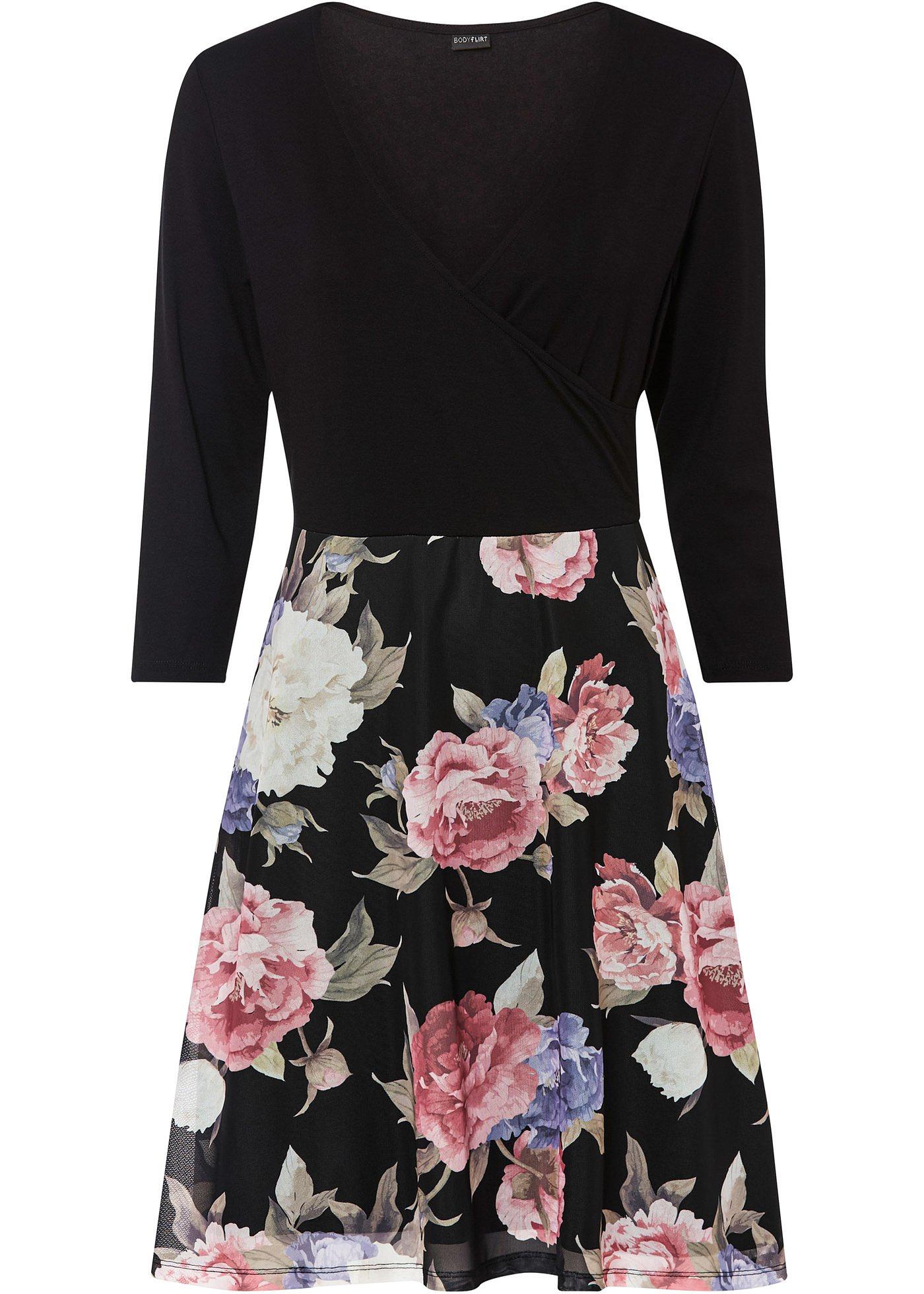 Robe avec jupe en mesh imprimé