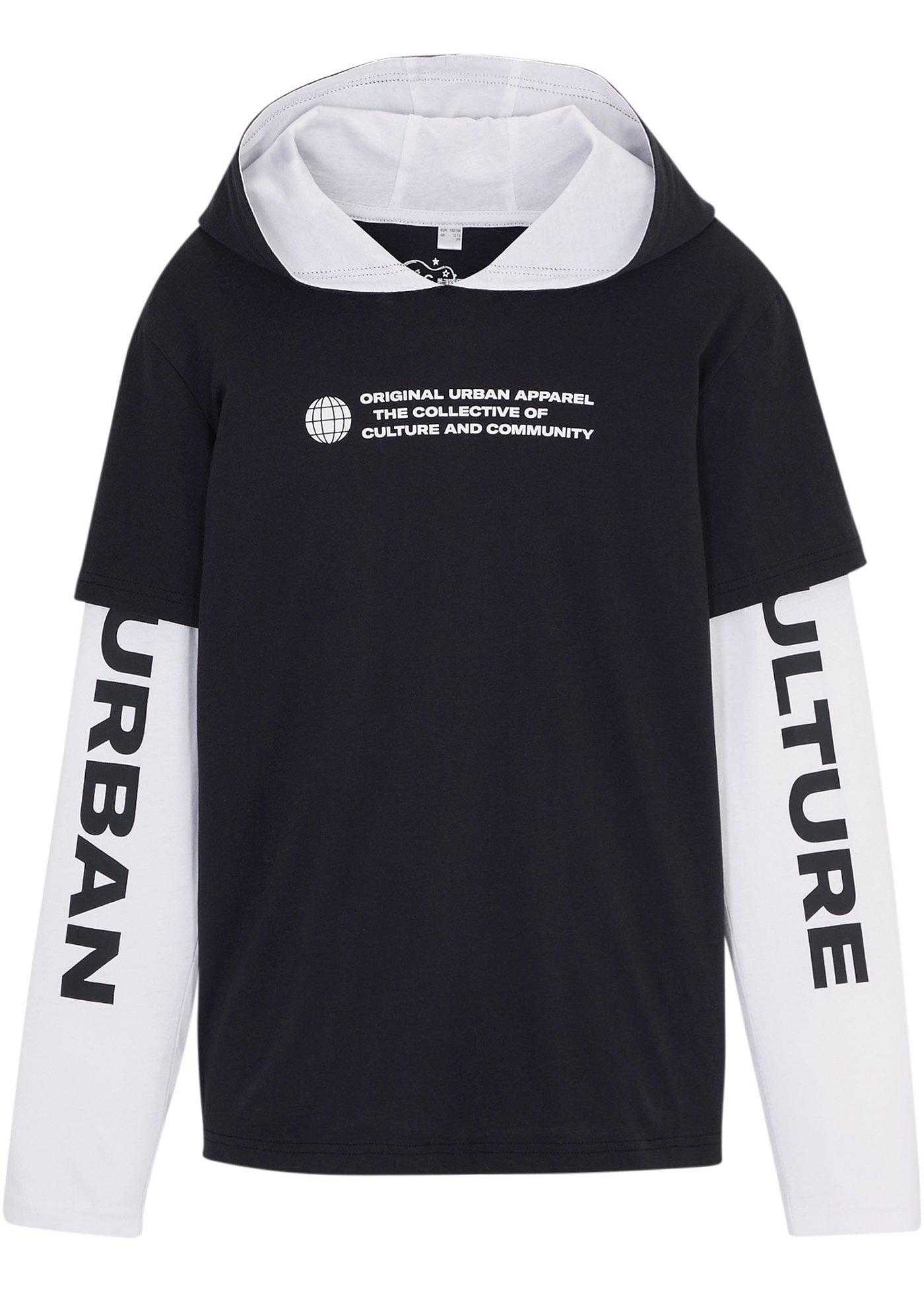 T-shirt double épaisseur garçon à capuche