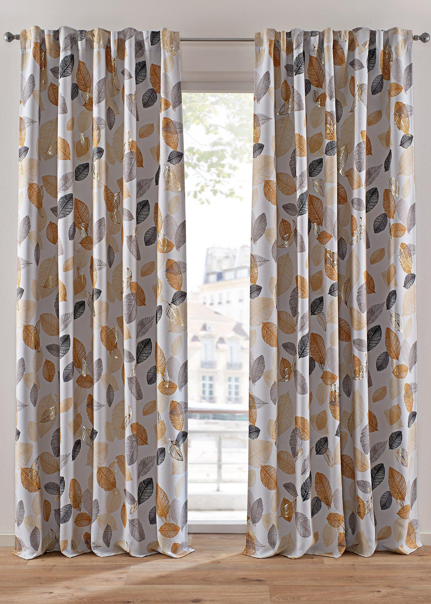 Panneau occultant avec imprimé feuilles brillant (1 pce.)