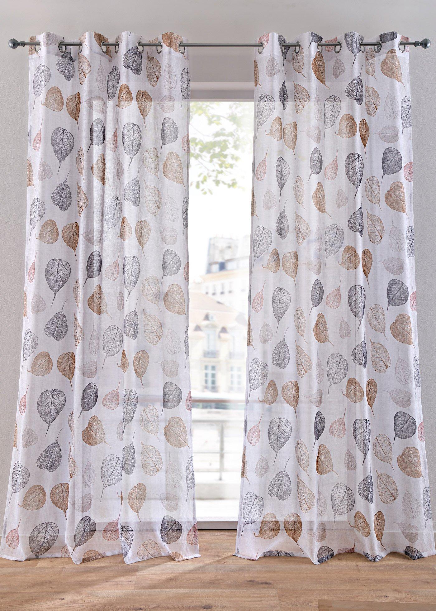 Voilage à imprimé floral (1 pce.)