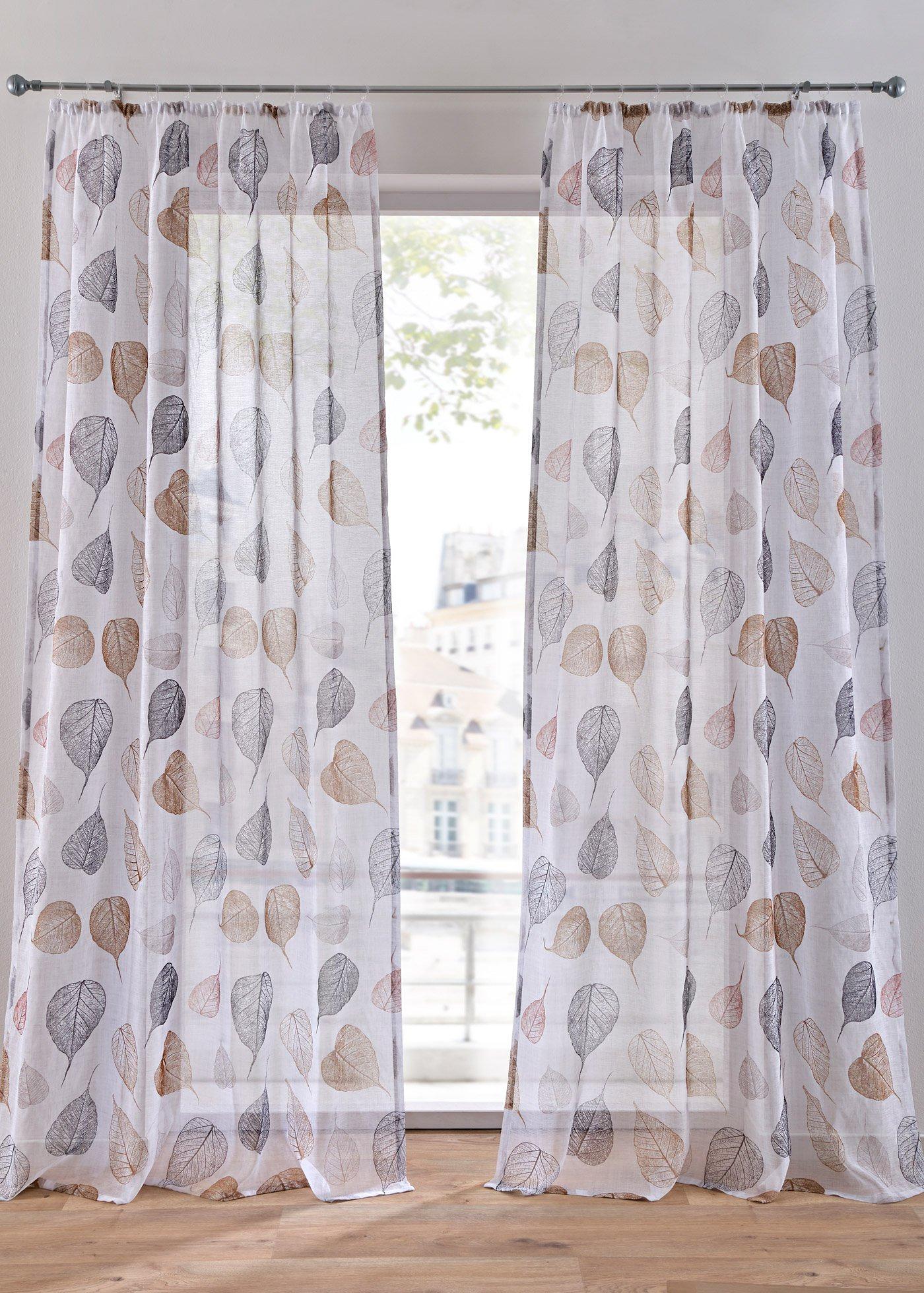 Voilage à imprimé floral (1 pce.)