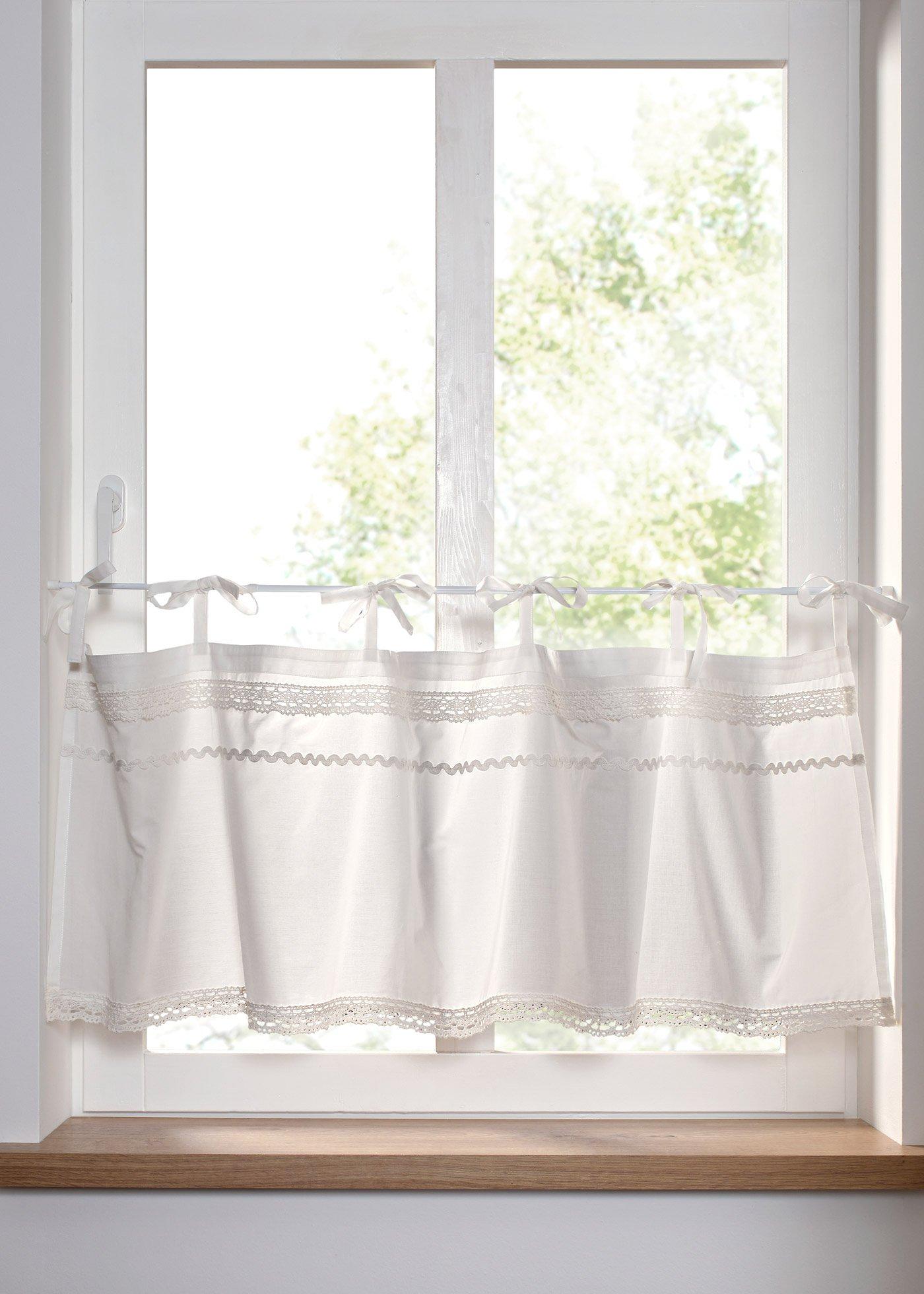 Brise-bise en coton avec bordure en crochet