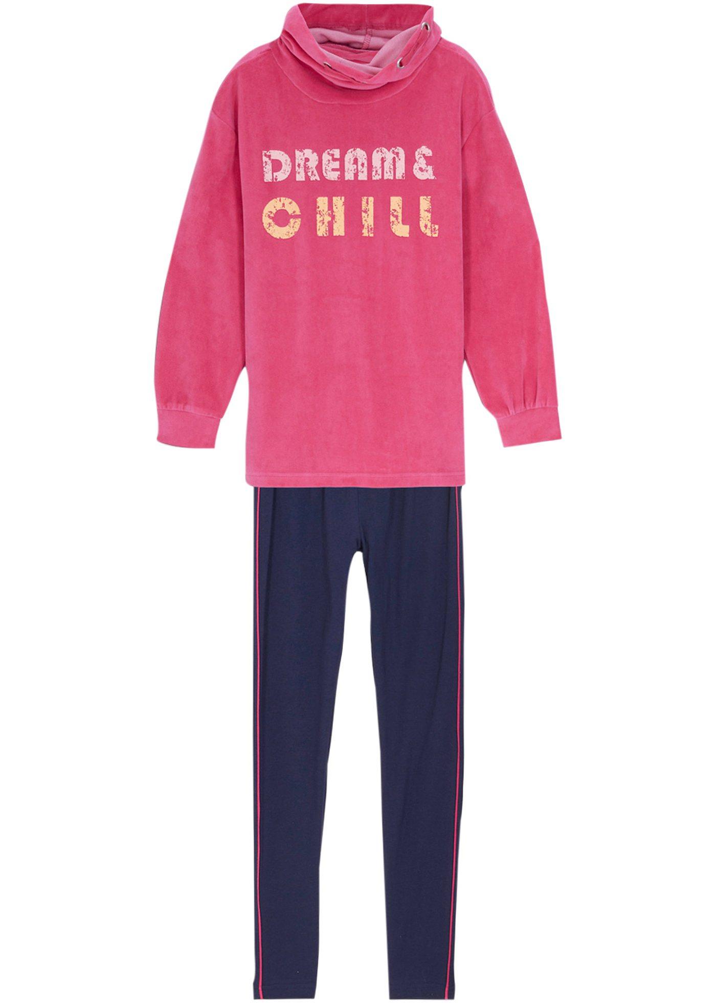 T-shirt long avec legging fille en velours ras (Ens. 2 pces.)