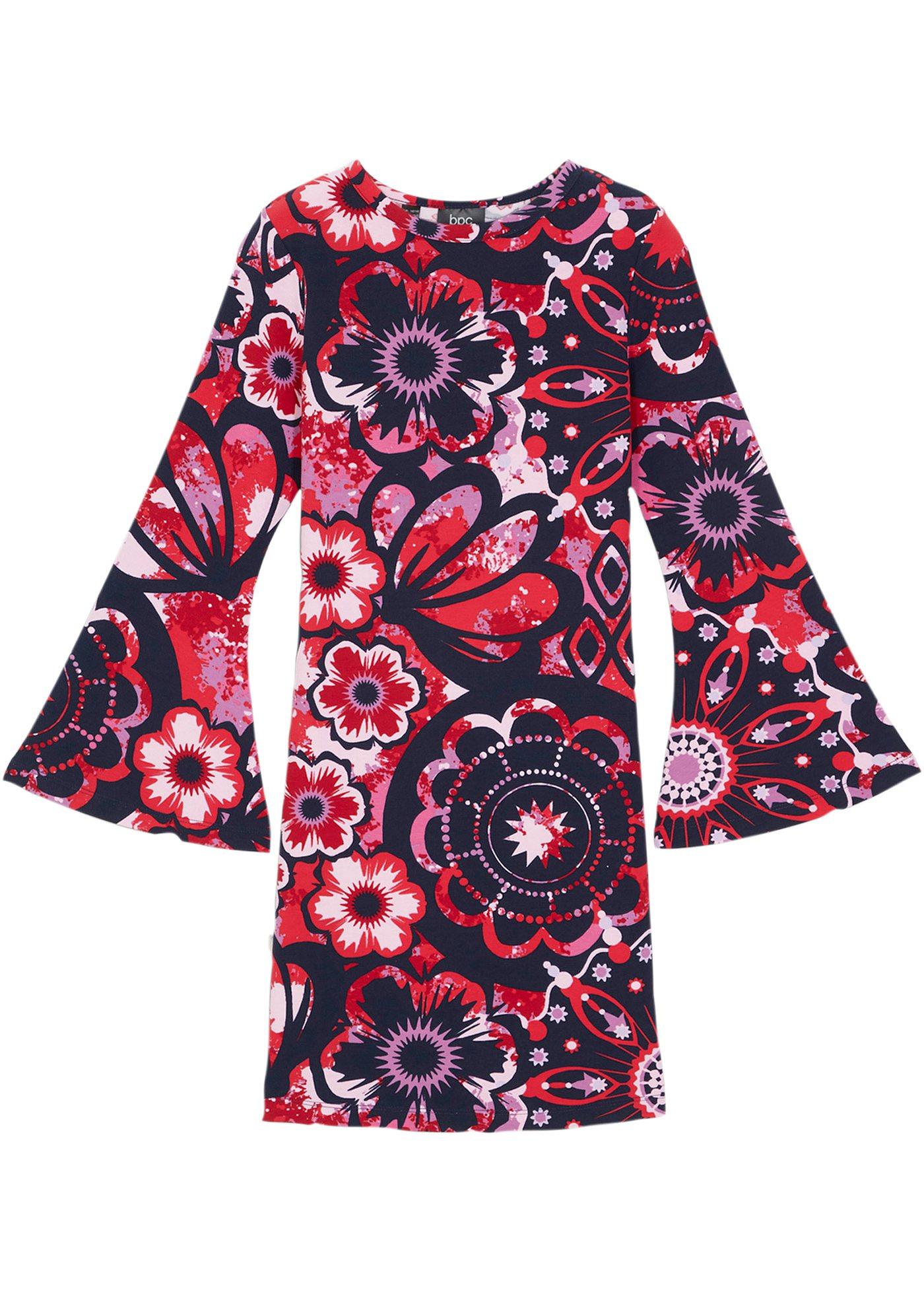 Robe en jersey fille avec manches trompette