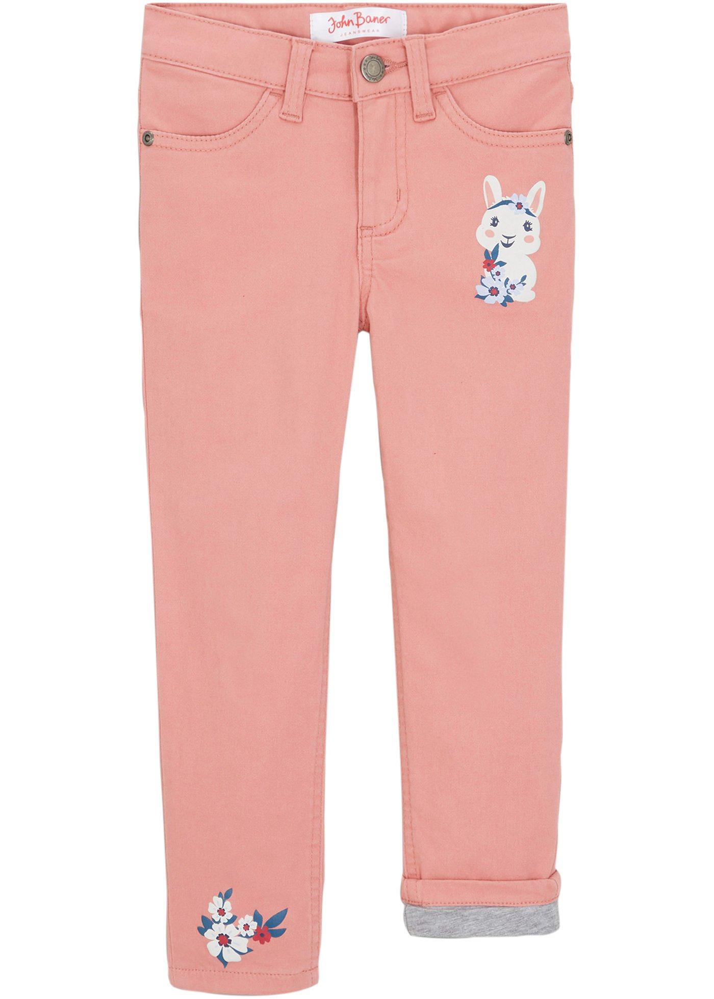 Pantalon twill thermo fille avec doublure jersey