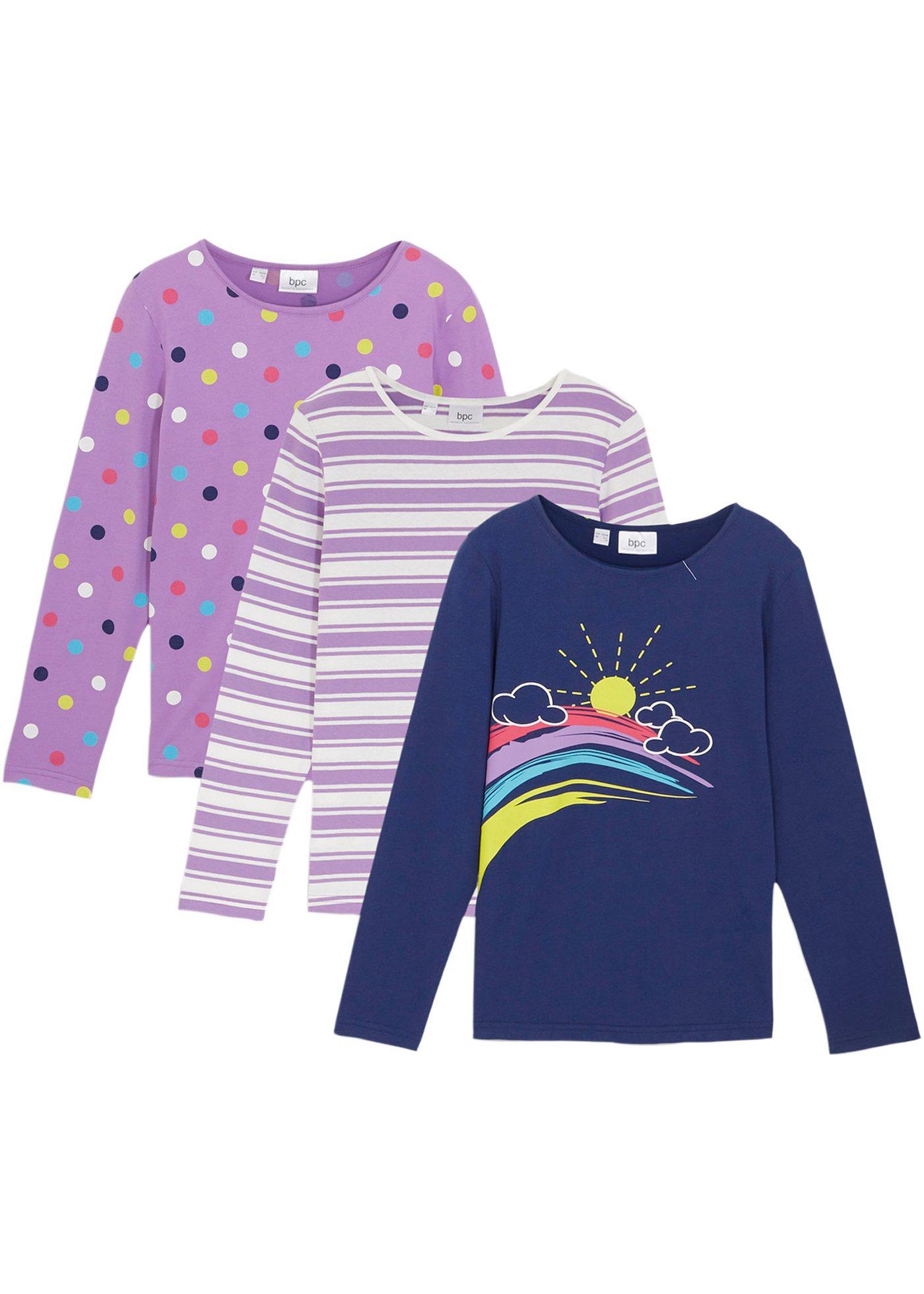 Lot de 3 T-shirts manches longues fille