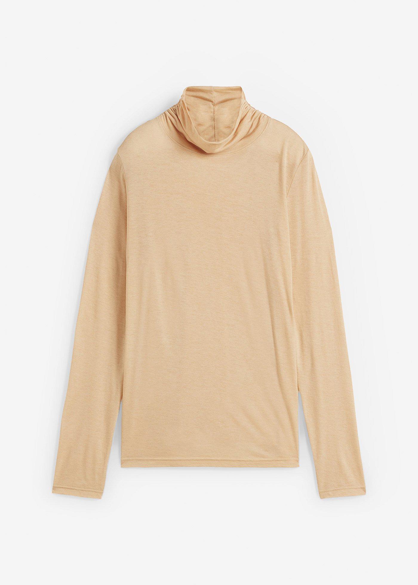 T-shirt col roulé avec teneur en laine