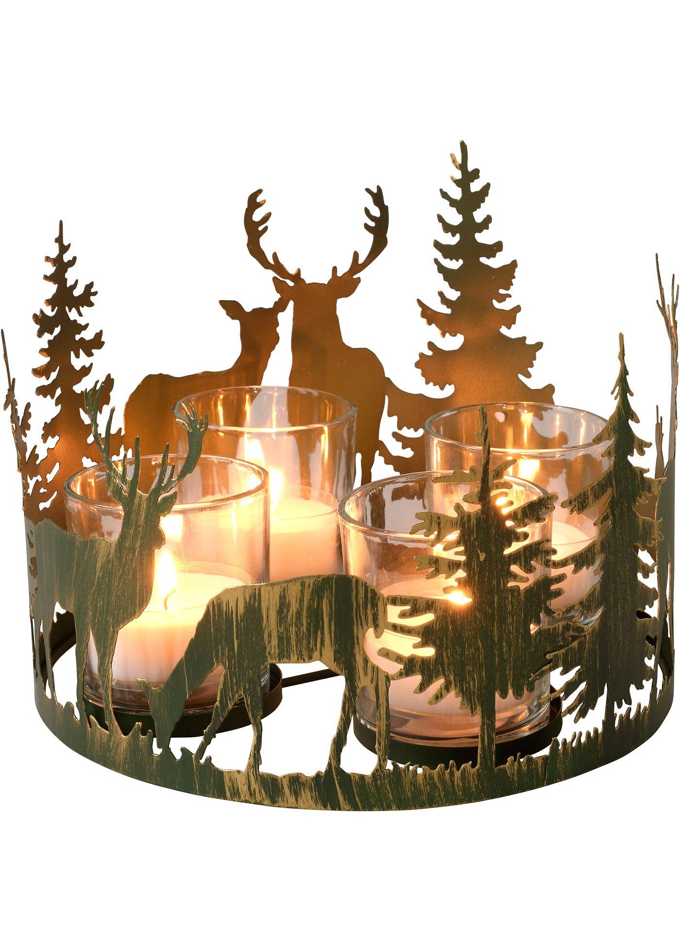 Bougeoir avec 4 verres photophores