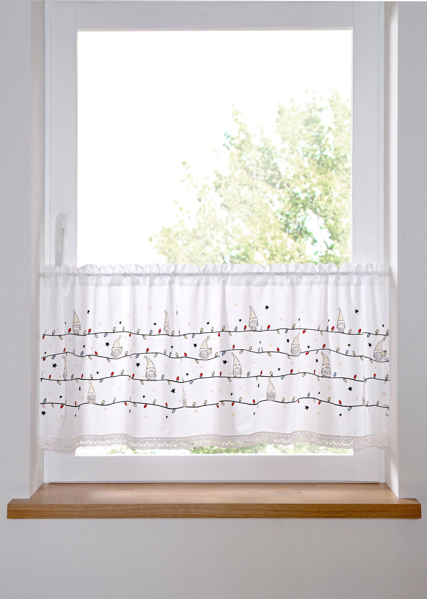 Brise-bise avec broderie lutin