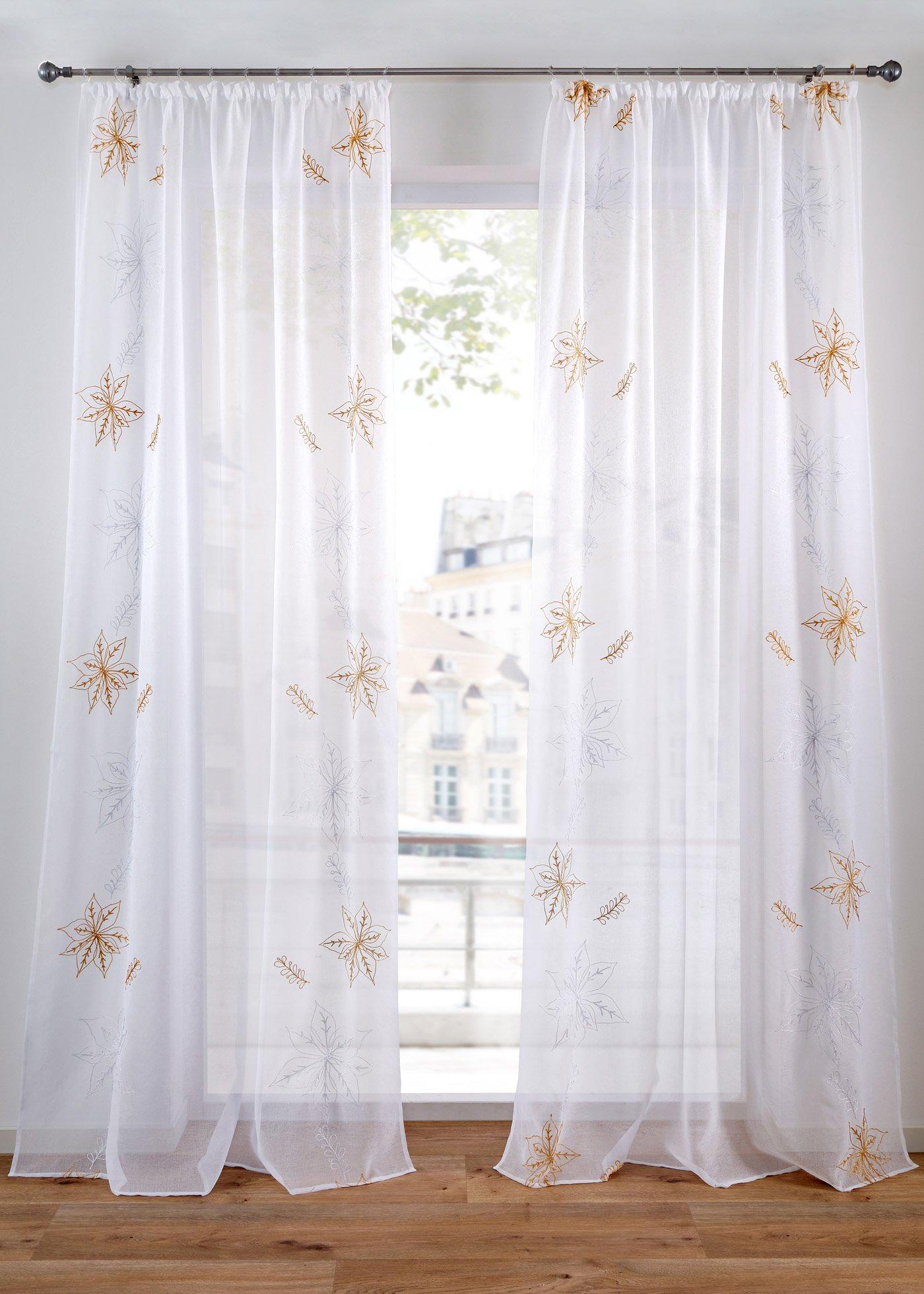 Voilage avec broderie (1 pce.)