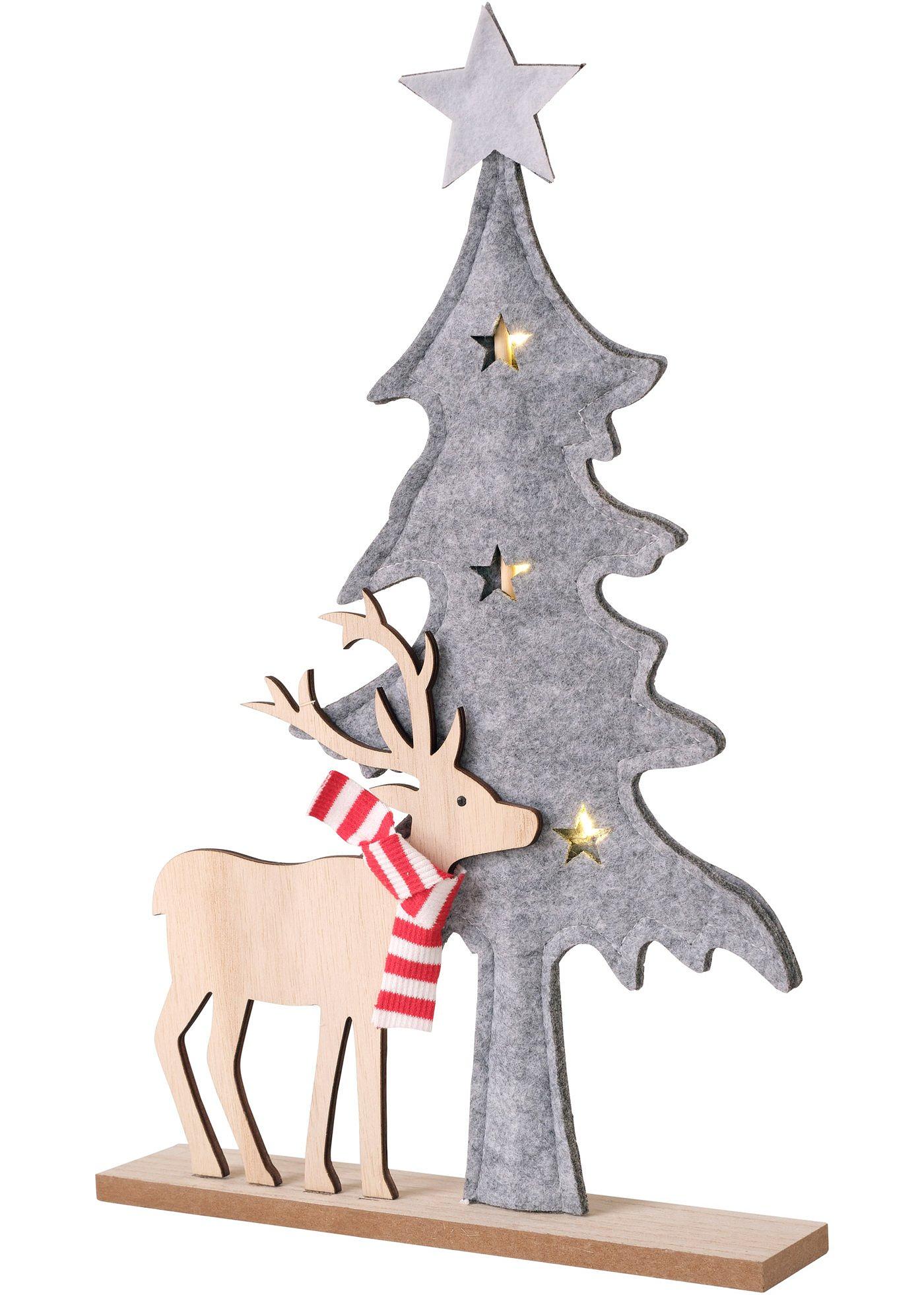 Objet déco LED sapin avec élan