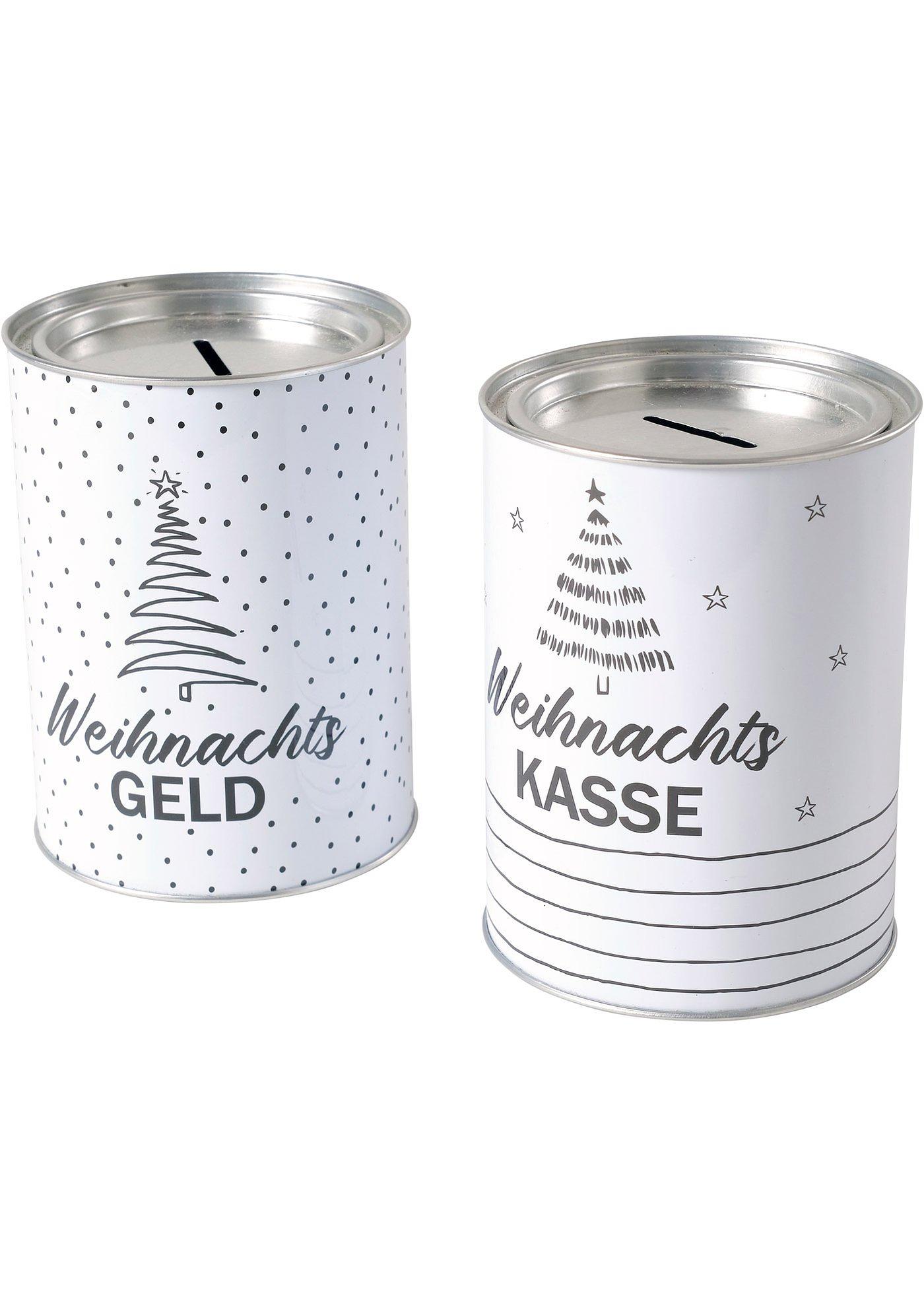 Lot de 2 tirelires avec motif de Noël