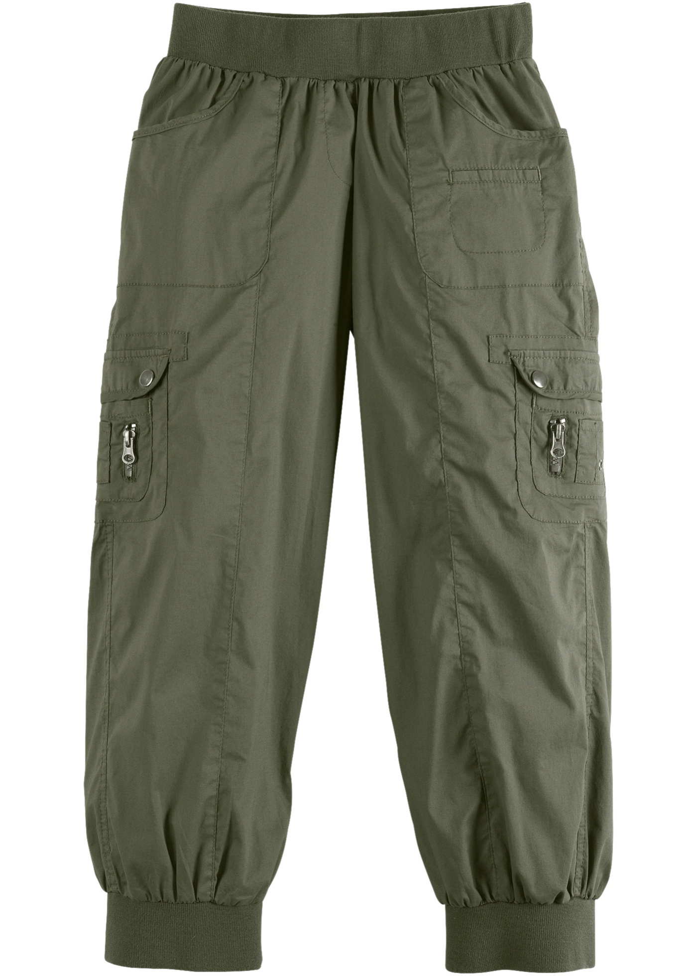 pantalon cargo 3/4 en coton avec taille confortable