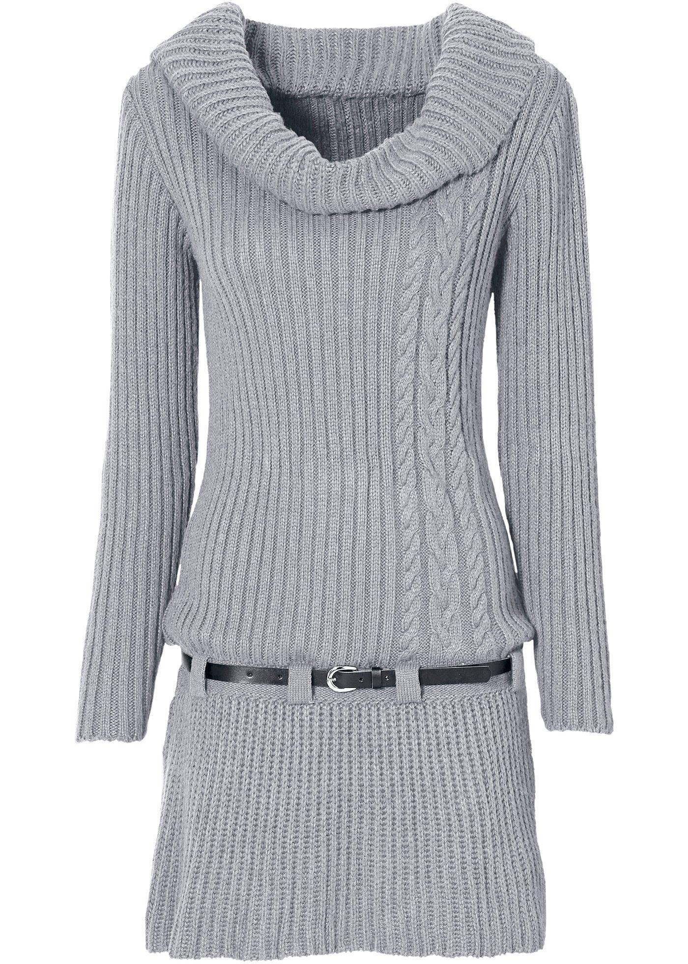 Robe en maille ceinturée