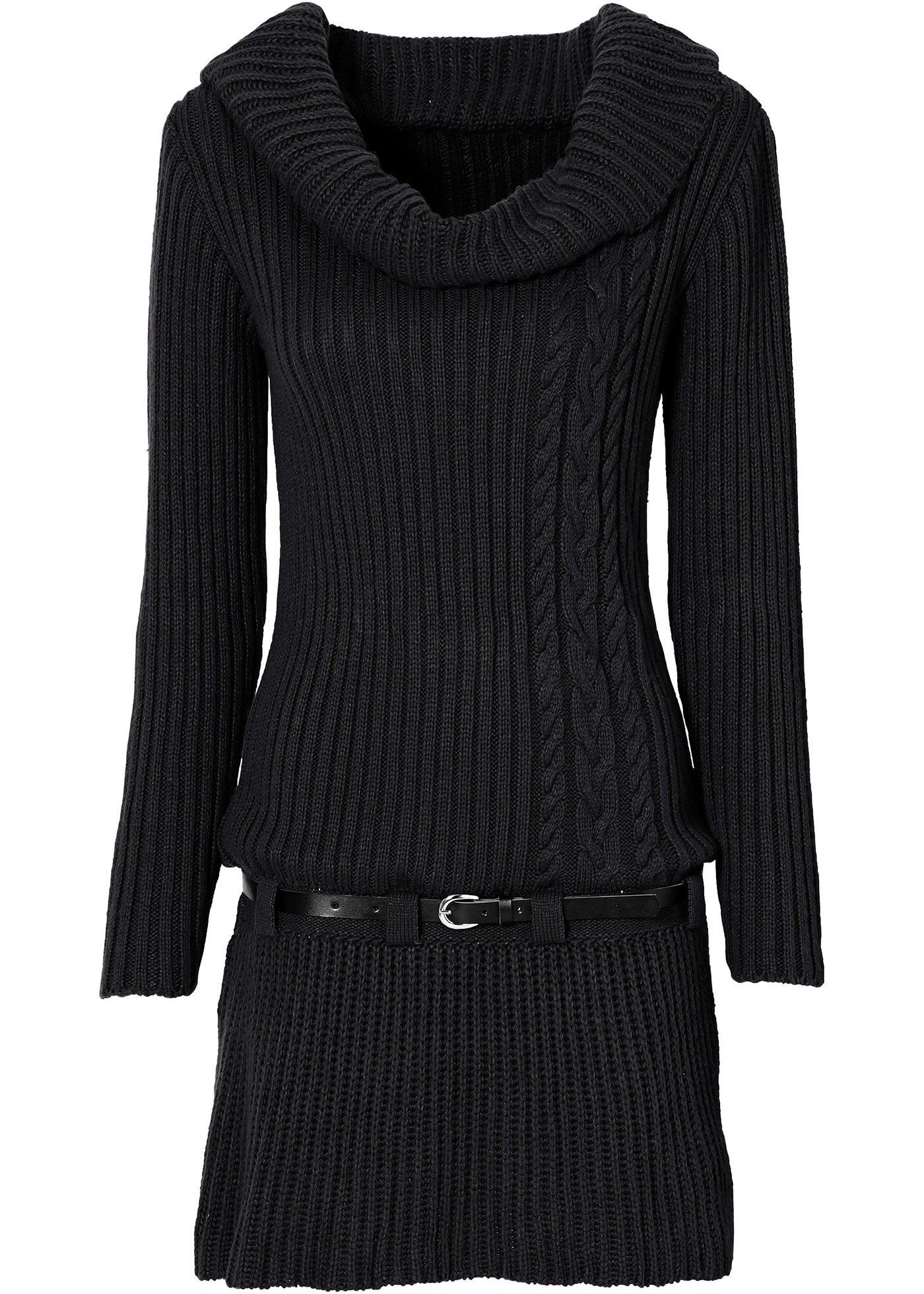 Robe en maille ceinturée