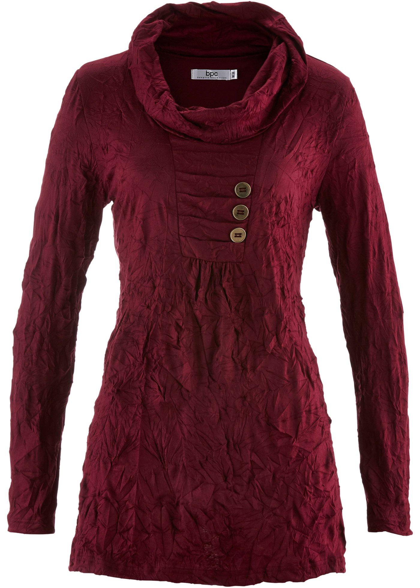 Tunique froissée, manches longues