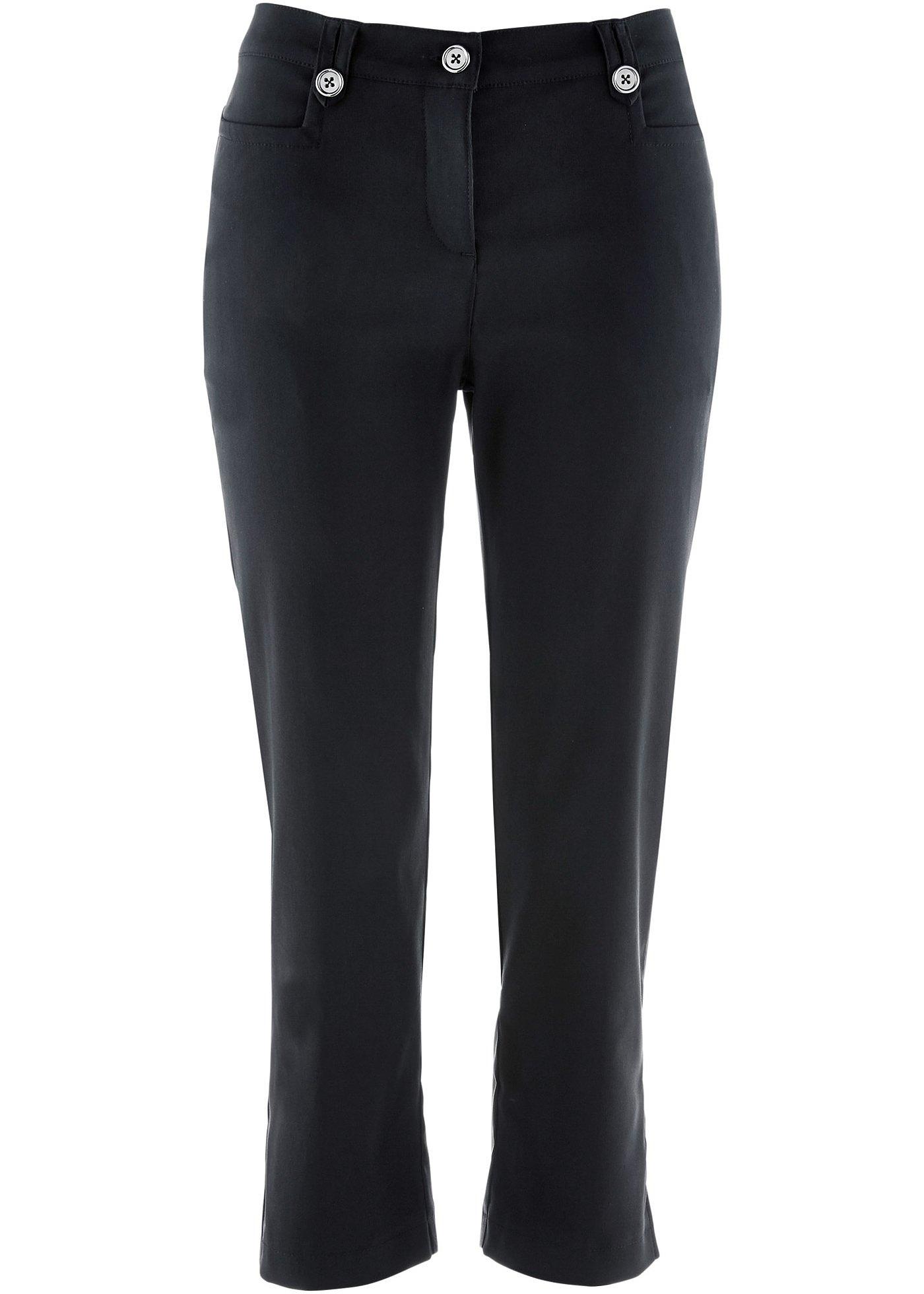 Pantalon sculptant en bengaline 3/4 avec fente et taille confortable