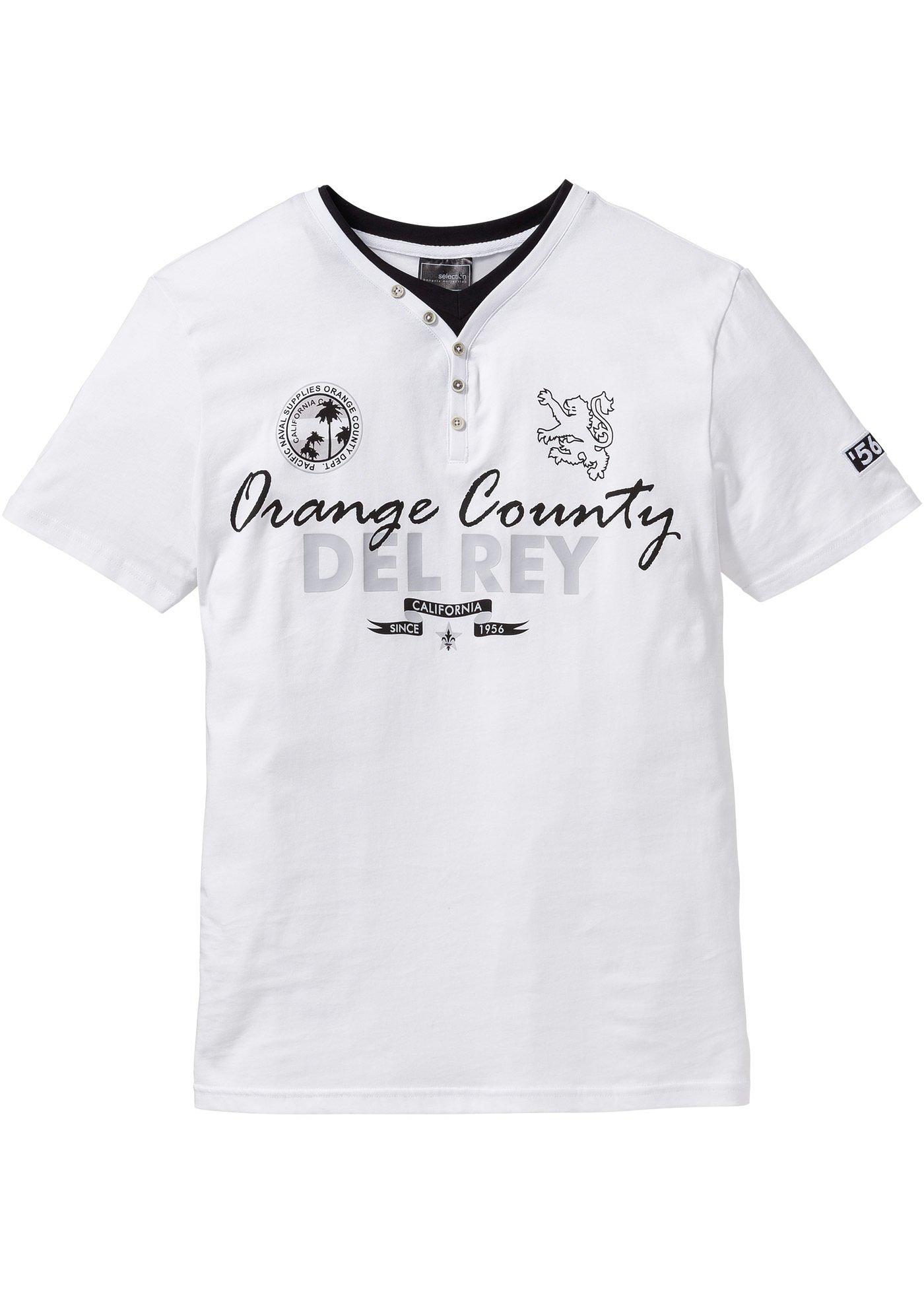 T-shirt 2 en 1, col Henley, manches courtes