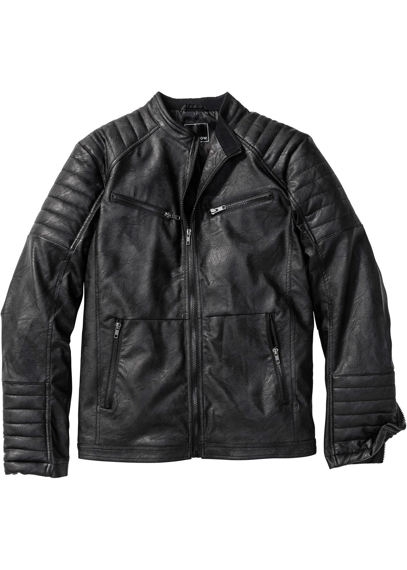 Blouson synthétique imitation cuir, Slim Fit