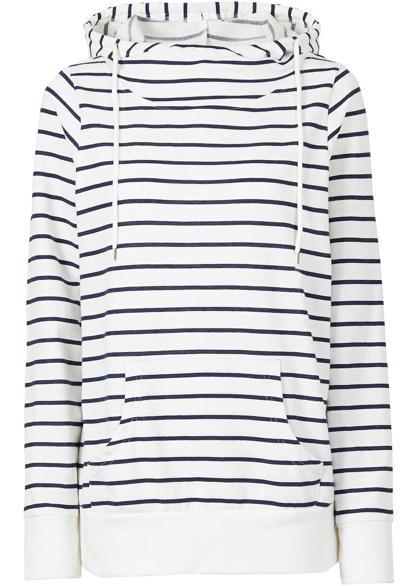 TrendiMax Sweat à Capuche Femme Rayé - 100% Coton - Manches Longues, Capuche Avec Cordon - Confortable Hiver