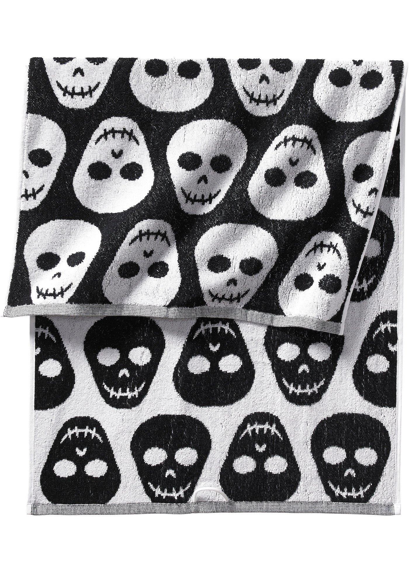 Serviette de toilette avec tête de mort
