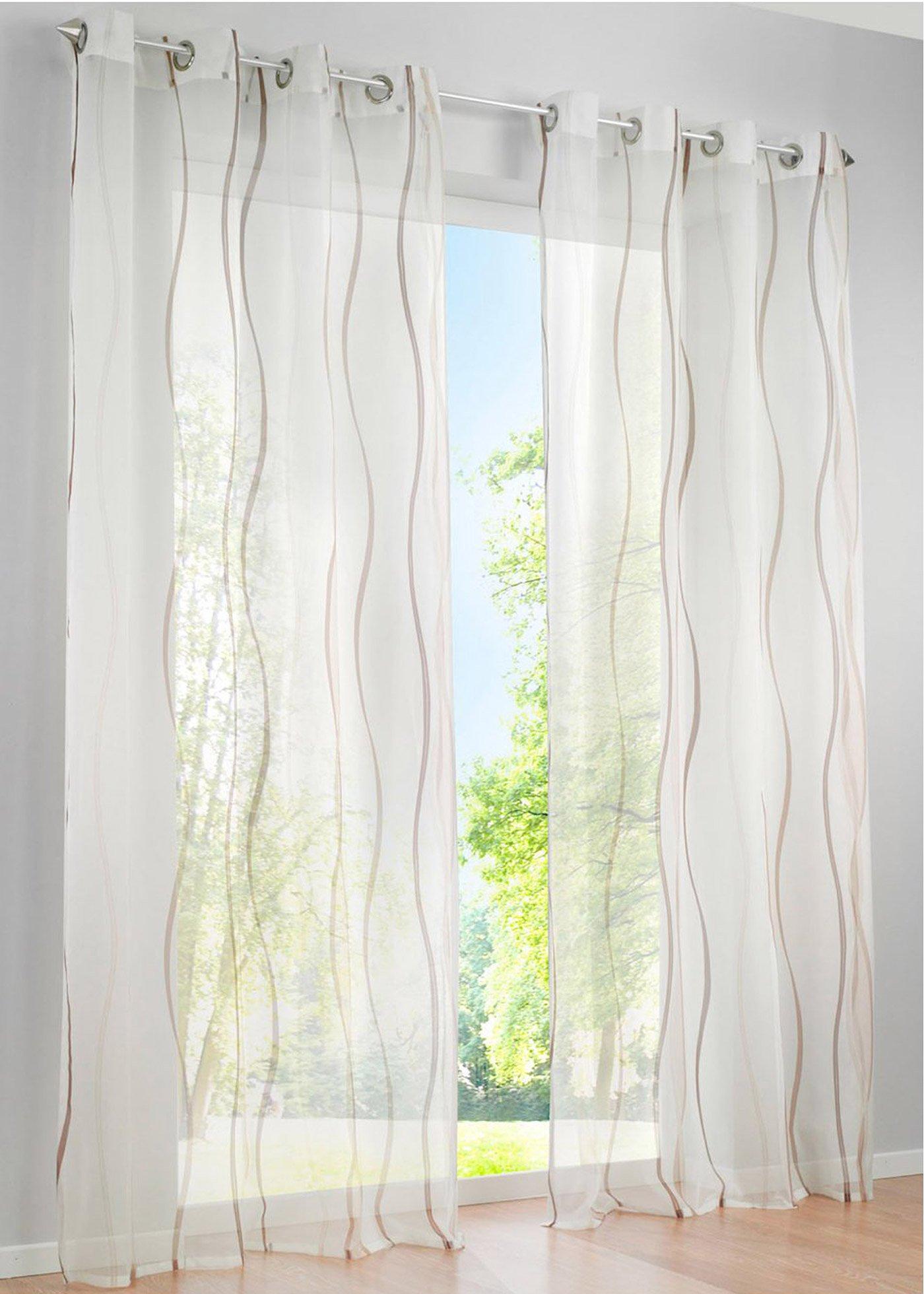 Voilage avec imprimé vague, (1 pce.)