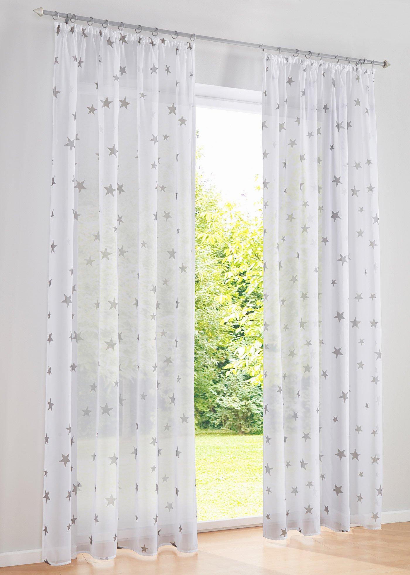 Voilage imprimé étoile (1 pce.)