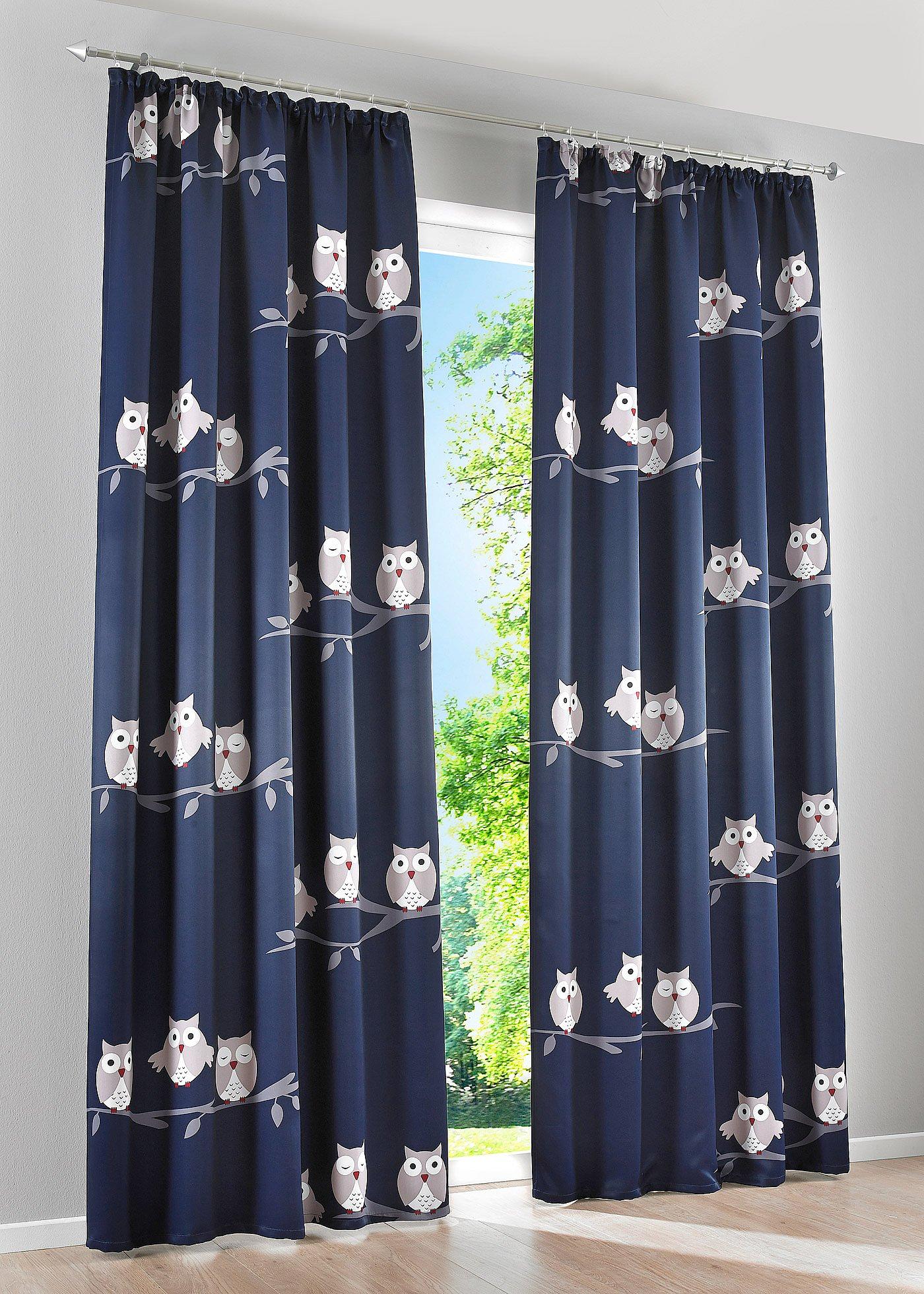 Panneau occultant imprimé chouettes (1 pce.)