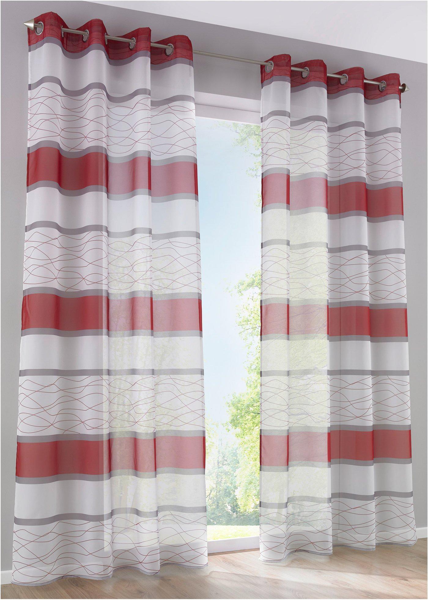 Voilage imprimé rayures horizontales (1 pce.)